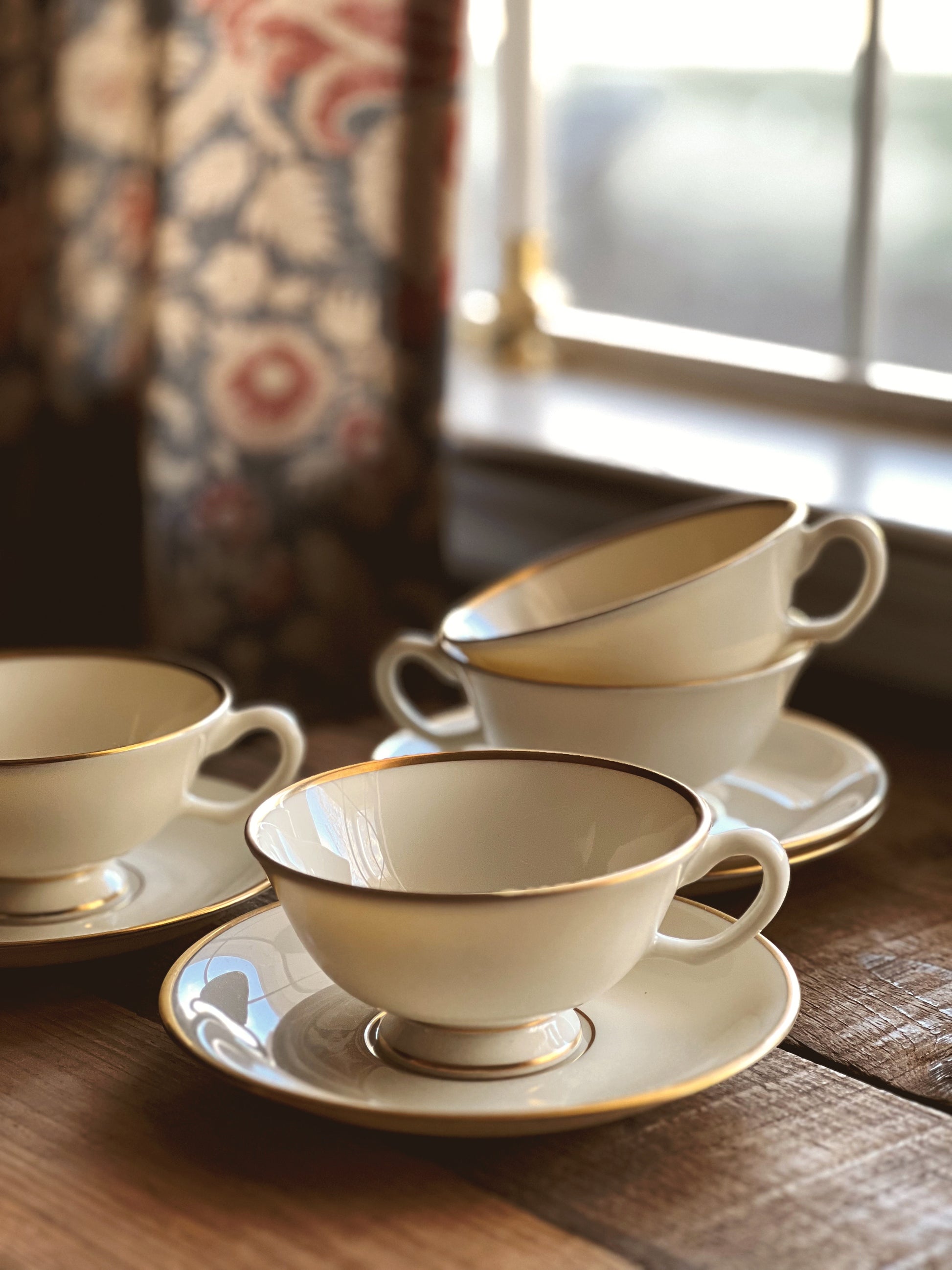 Vintage Lenox Mansfield Footed Cup & Saucer Set