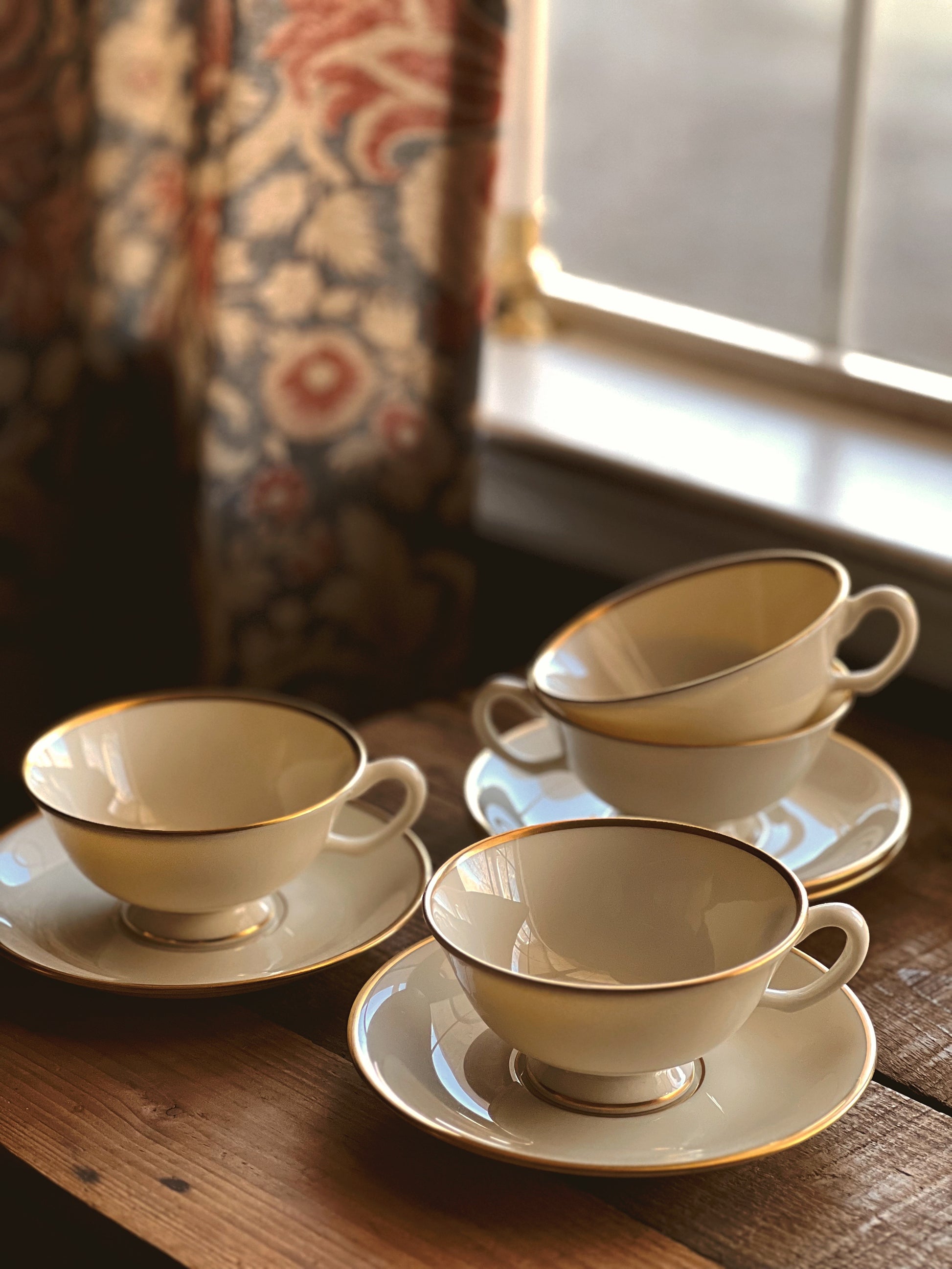 Vintage Lenox Mansfield Footed Cup & Saucer Set