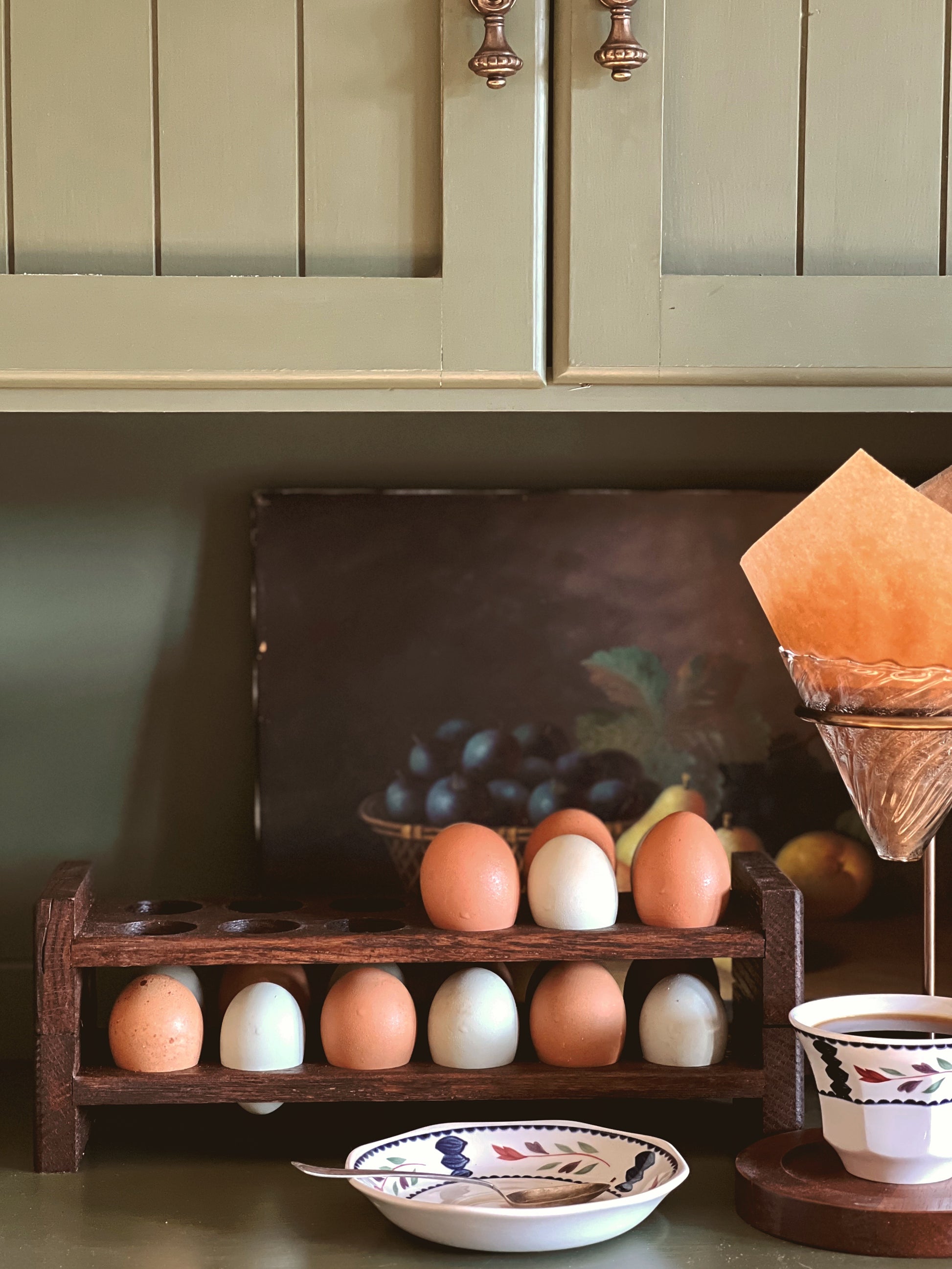 Handcrafted Oak Stackable Egg Rack