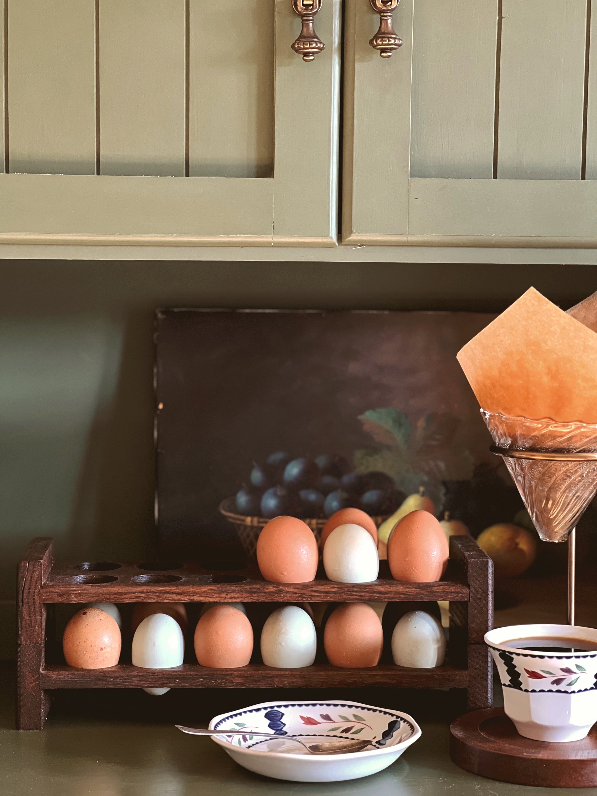 Handcrafted Oak Stackable Egg Rack