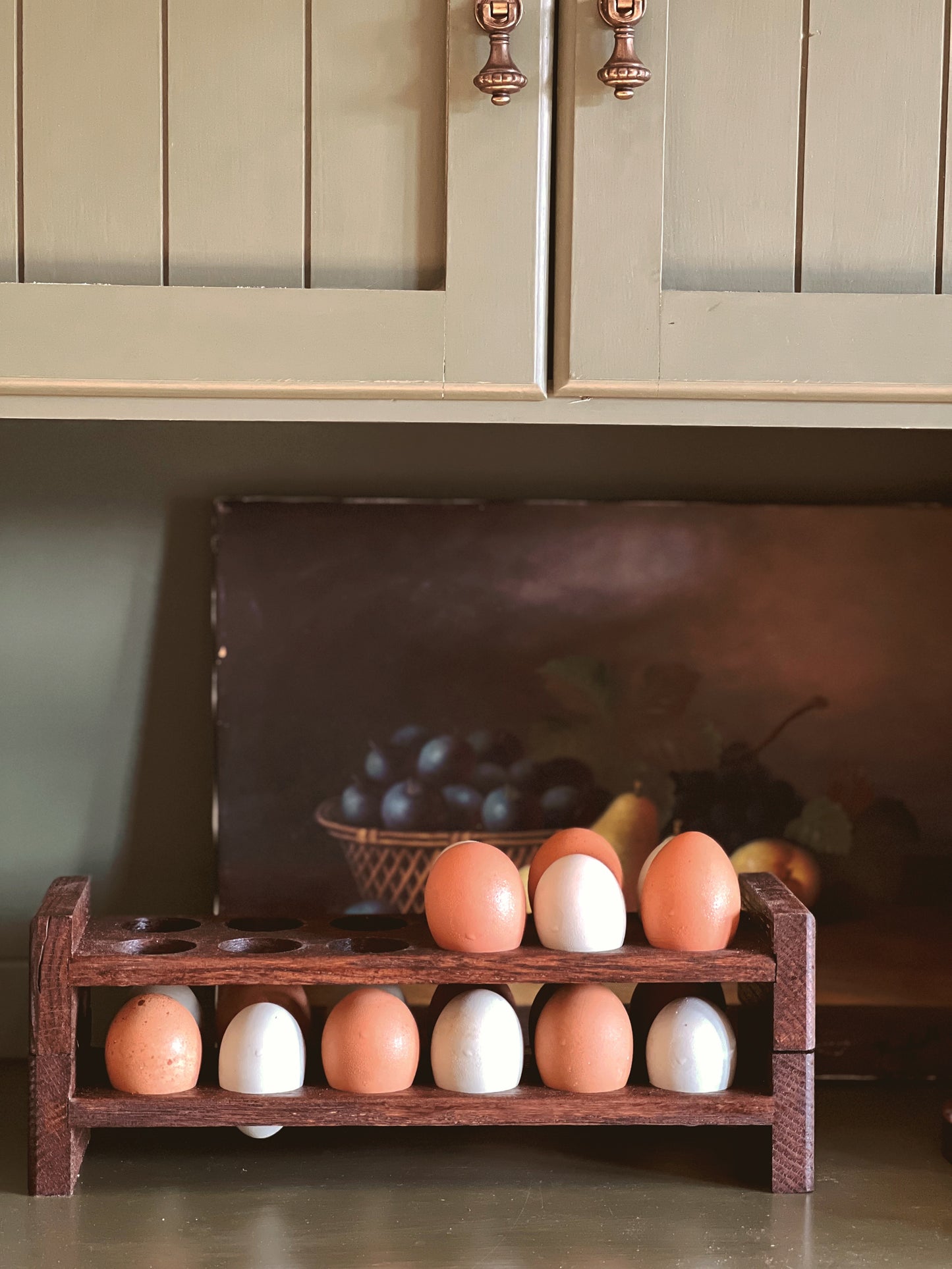 Handcrafted Oak Stackable Egg Rack