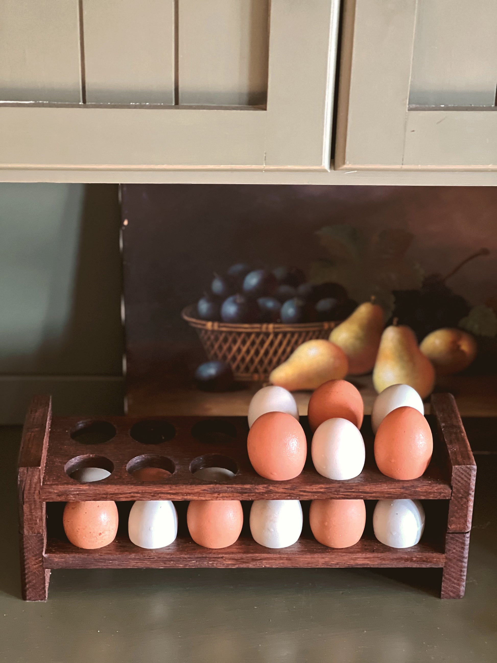 Handcrafted Oak Stackable Egg Rack