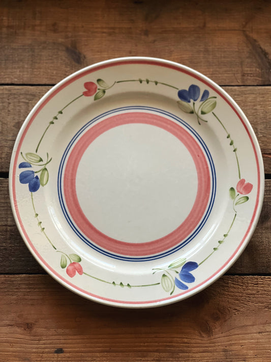 vintage pink floral dinner plate