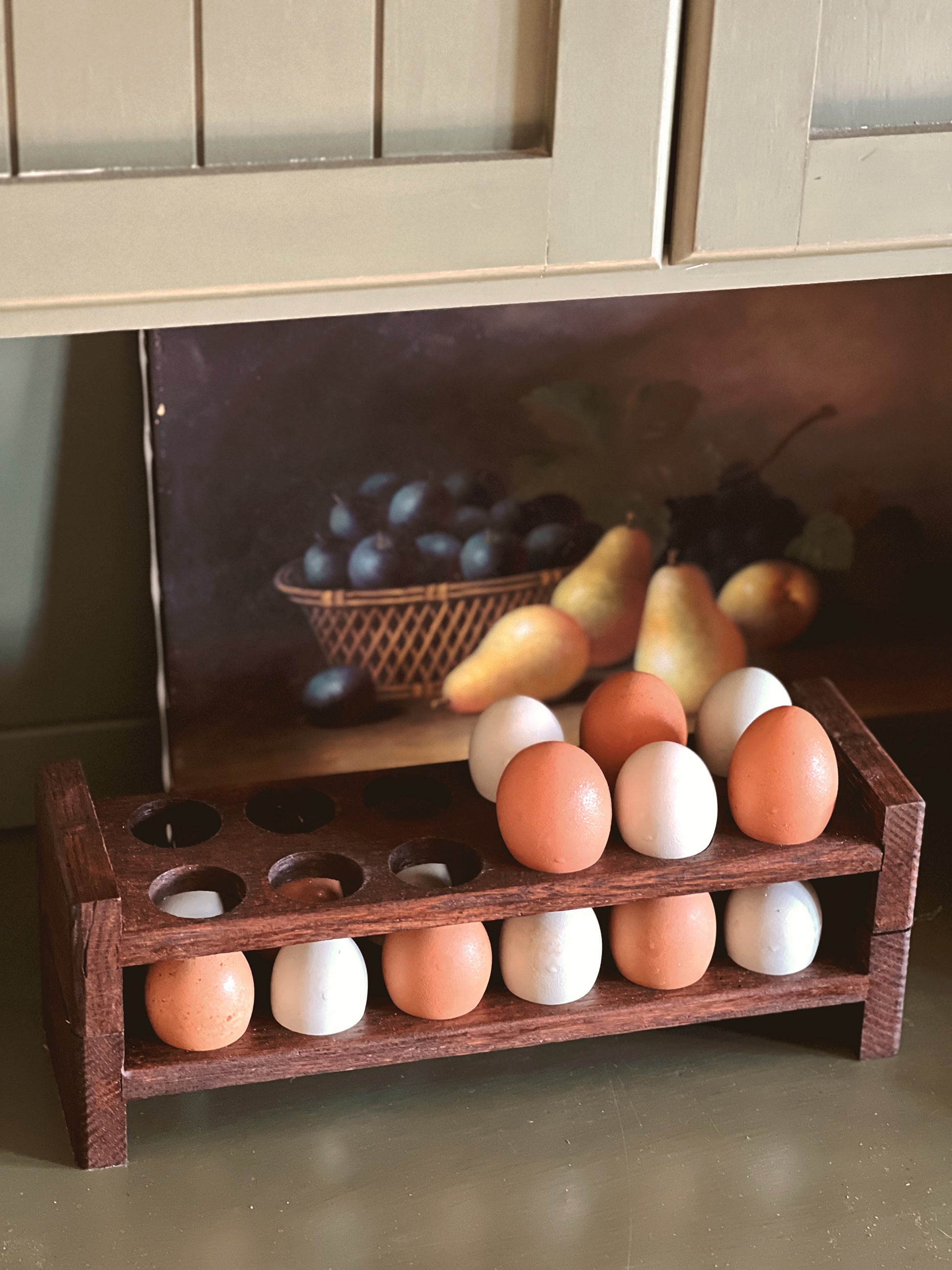 Handcrafted Oak Stackable Egg Rack