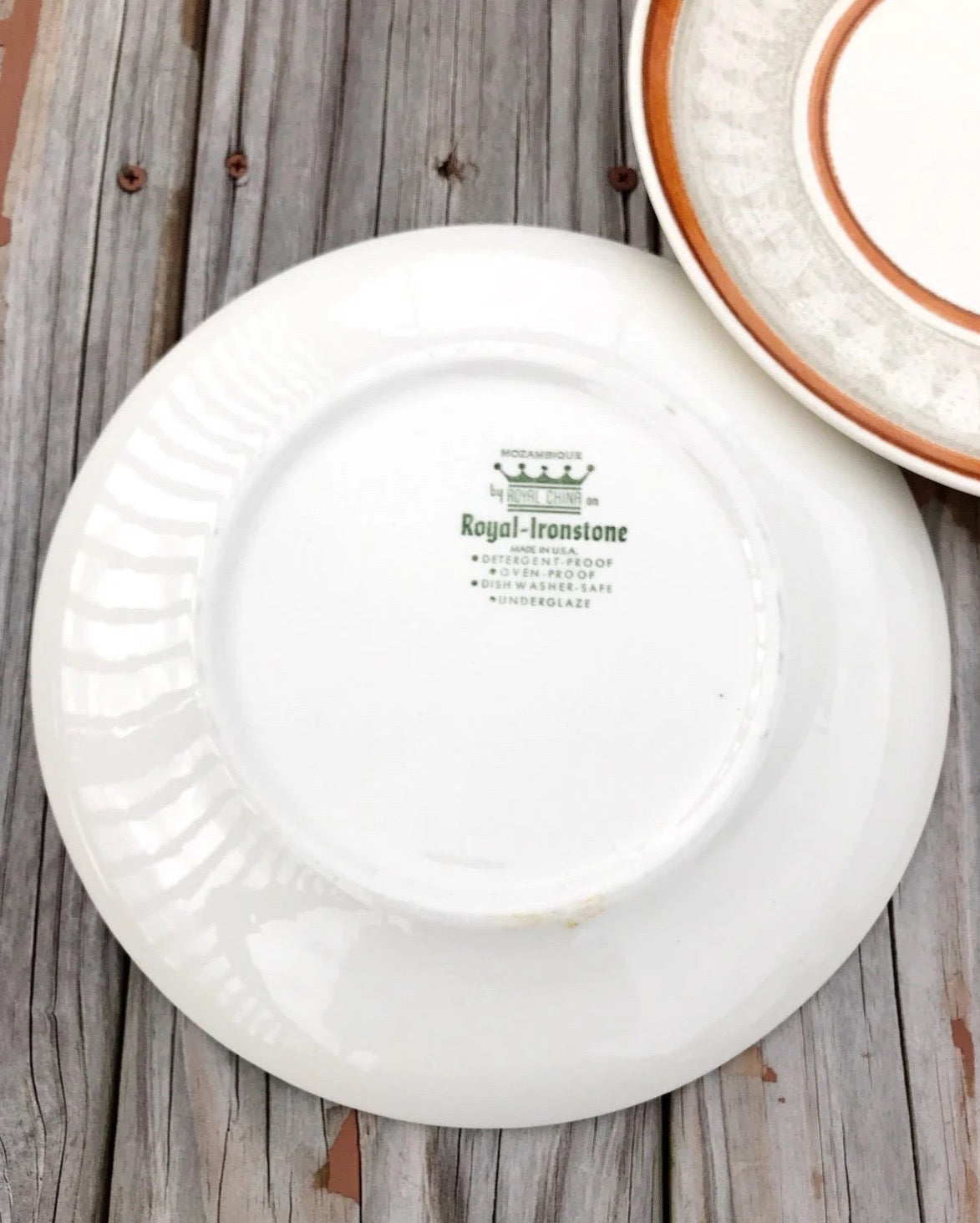 Set of 5 Vintage Royal China Ironstone Mozambique Dinner Plates