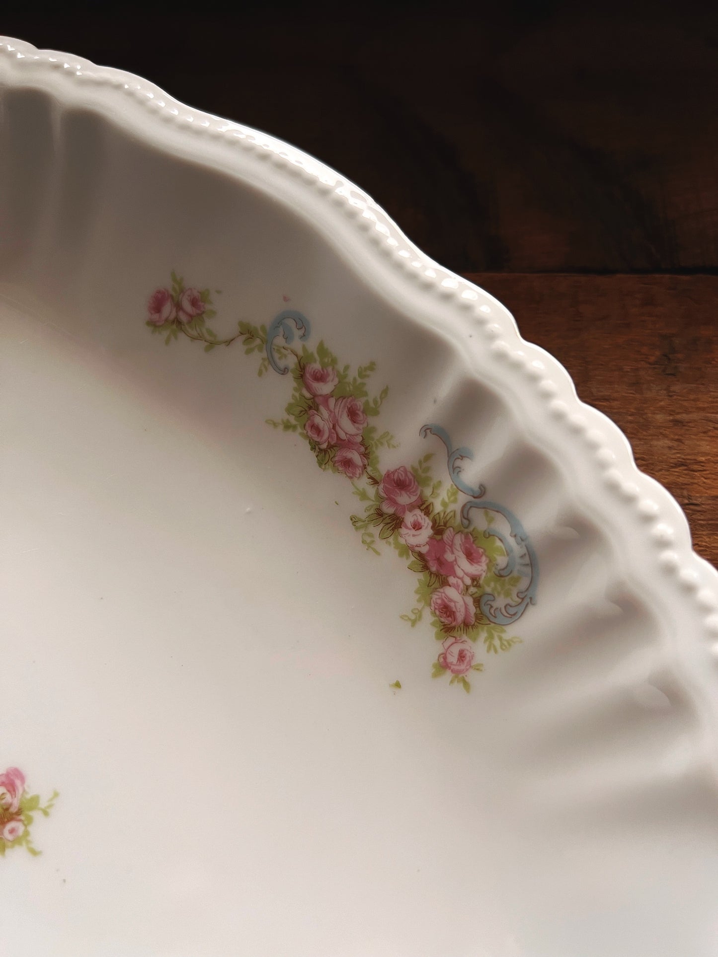 Antique Victoria Austria Oval Floral Serving Platter