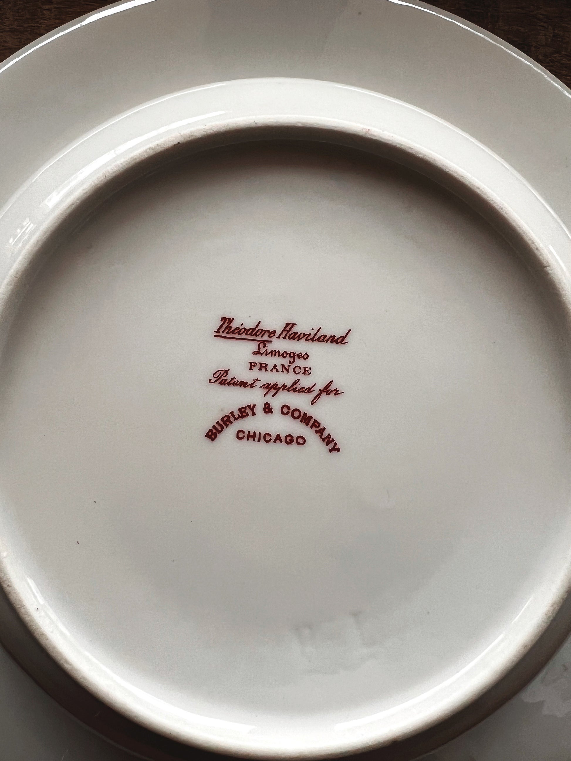 Antique Theodore Haviland Limoges for Burley & Company Chicago Set of 4 Rimmed Soup Bowls