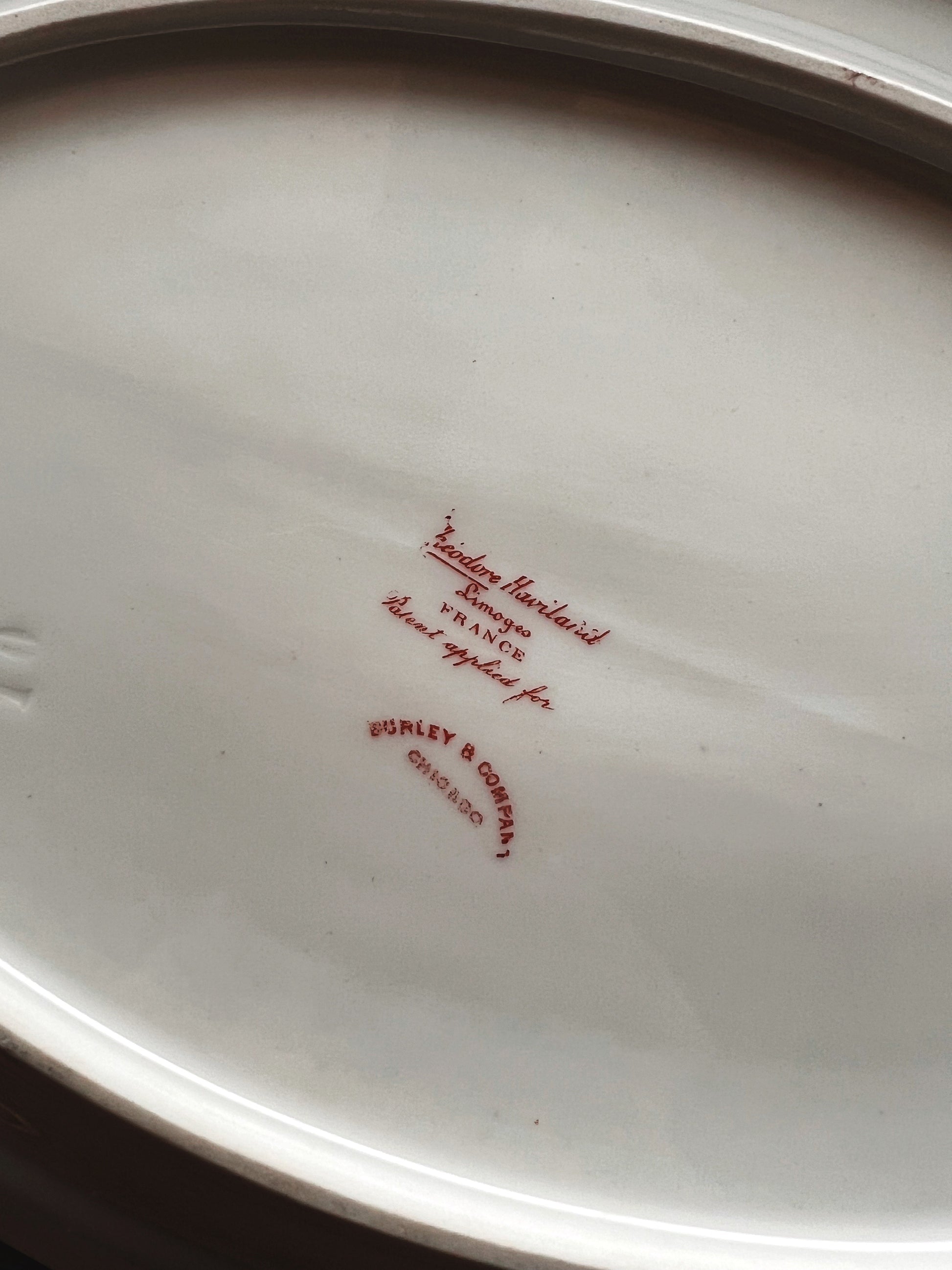 Antique Theodore Haviland Limoges for Burley & Company Chicago Small Oval Serving Platter
