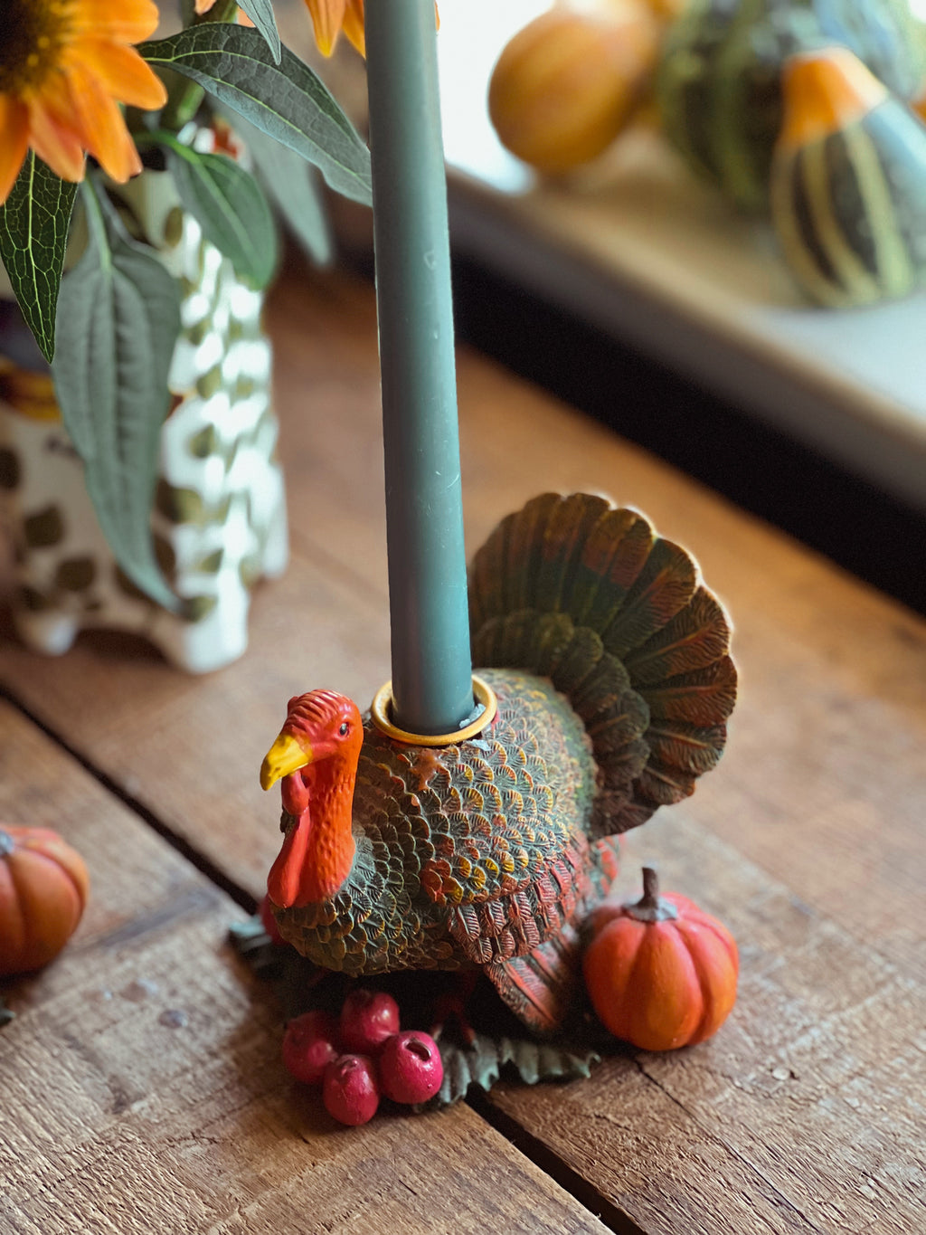 Pair of Vintage Turkey Candleholders