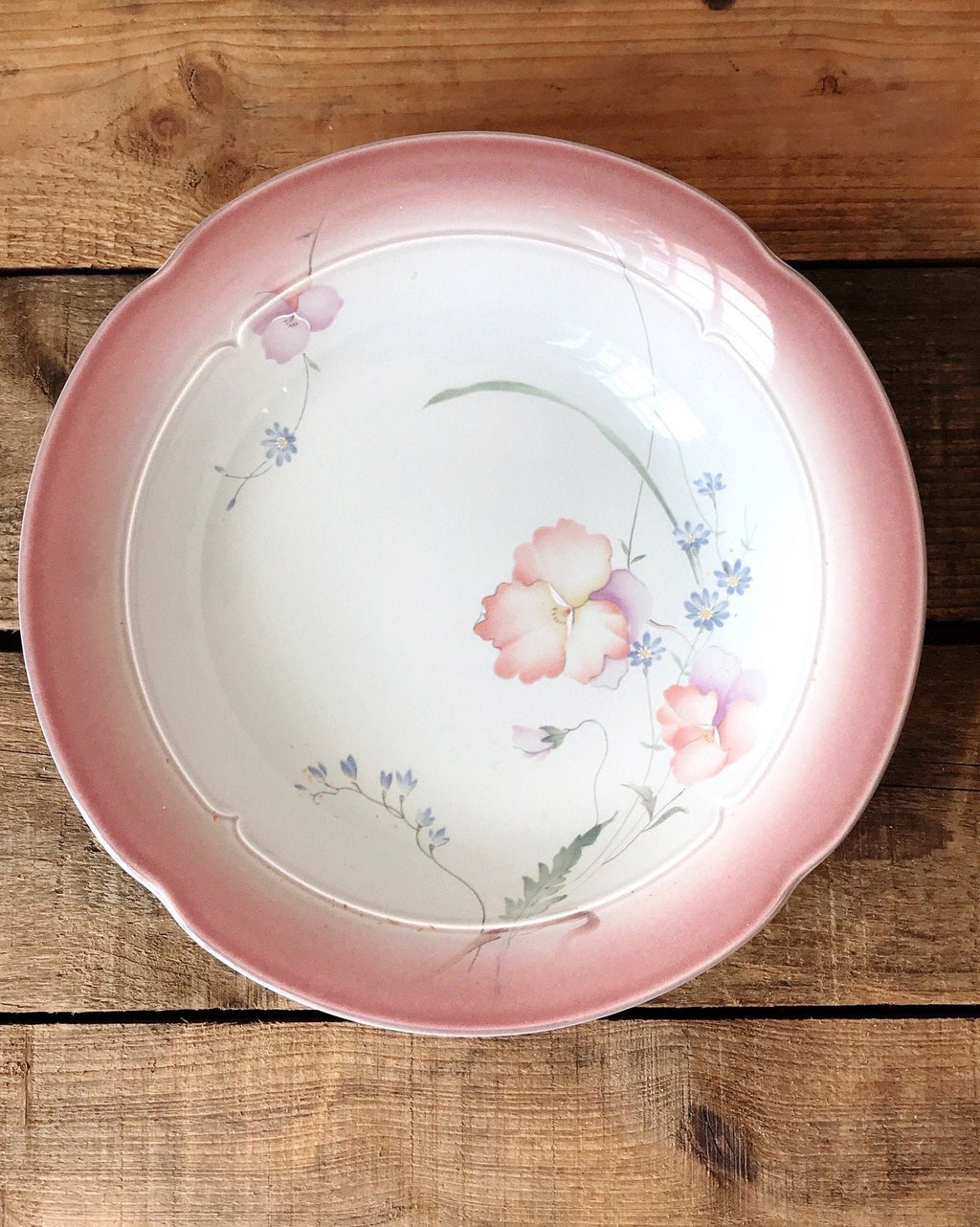 Vintage Mikasa Stone Lustre Peach Delight Round Serving Bowl