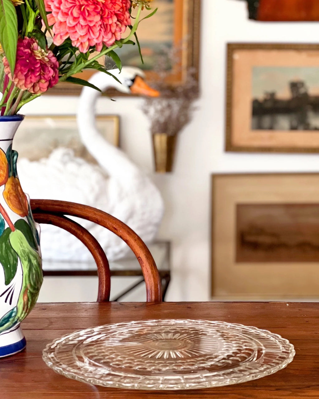 Vintage Glass Cake Plate