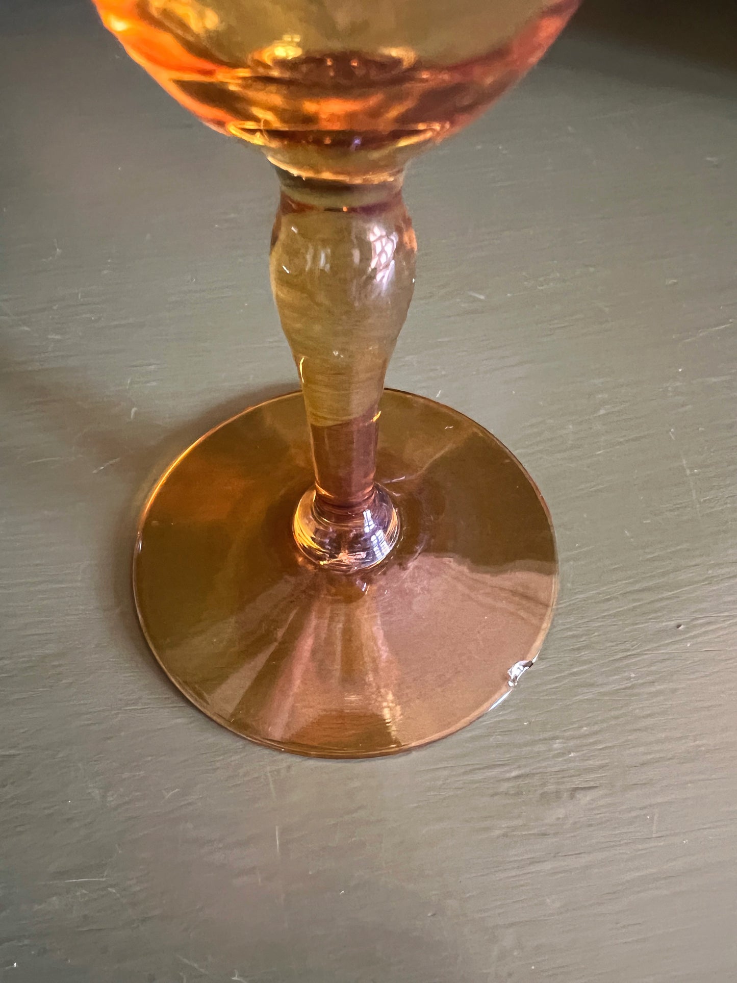 Vintage Sterling Crystal Marigold Trellis Water Goblet