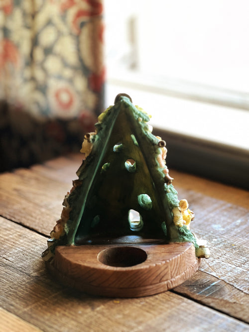 Vintage Resin Christmas Tree Votive Candleholder