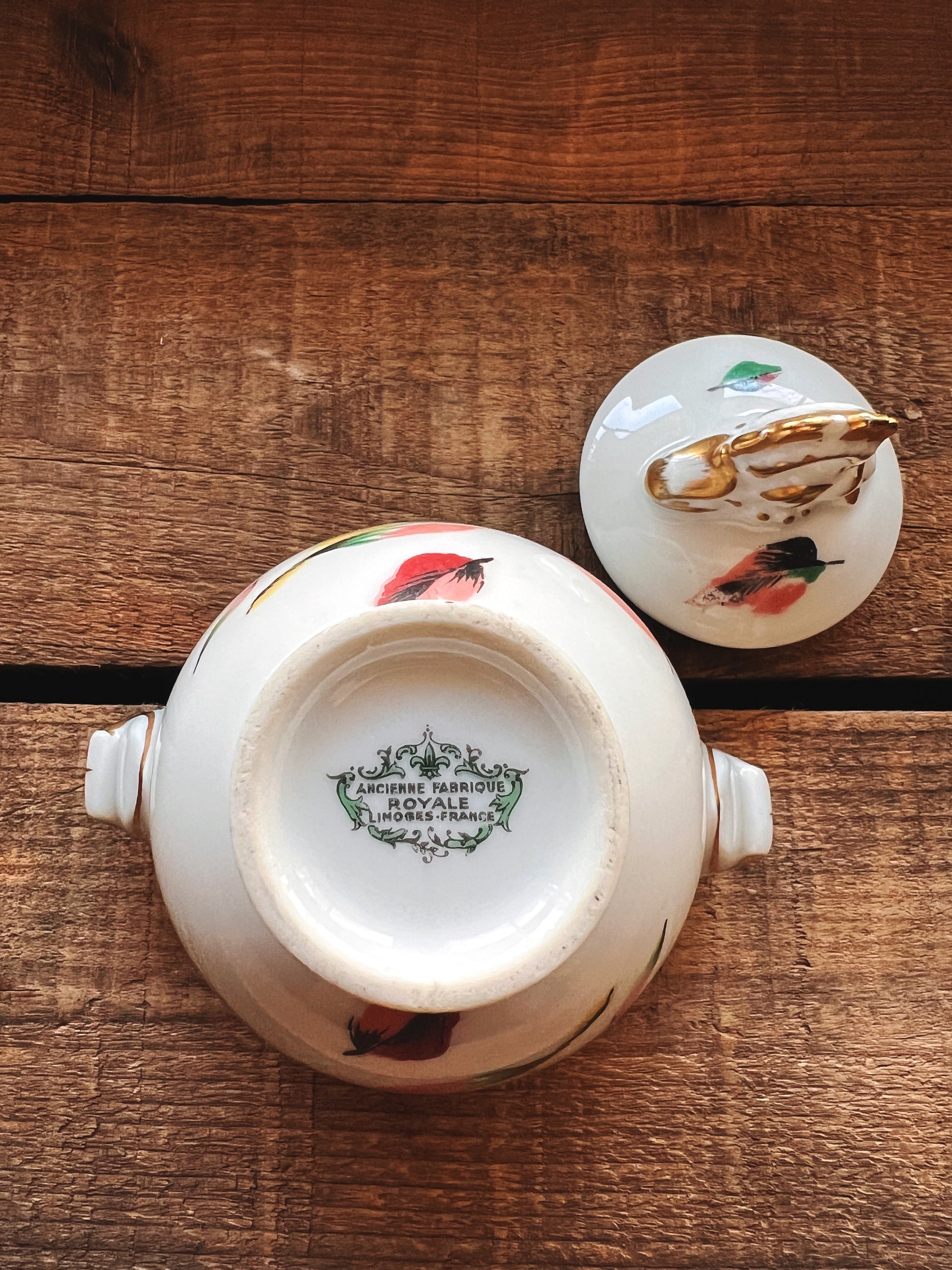 Vintage Ancienne Fabrique Royale Limoges France Sugar Bowl