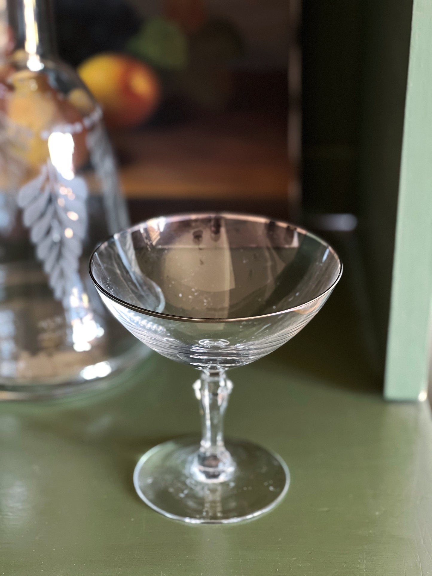 Vintage Silver Rim Champagne Coupe