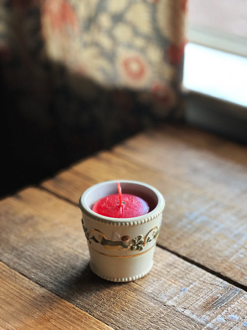 Vintage Ceramic Christmas Votive Candleholder