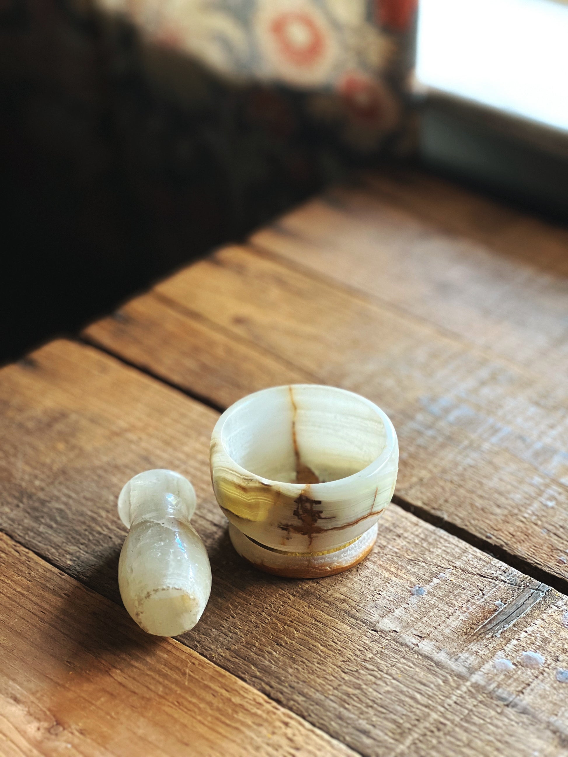 Small Vintage Marble Mortar & Pestle