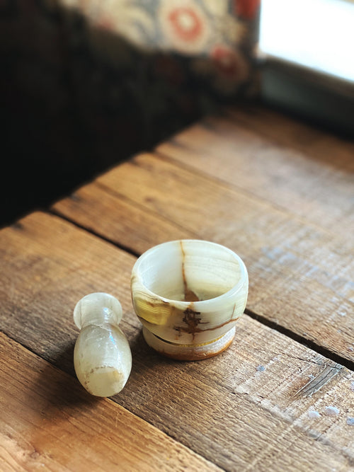 Small Vintage Marble Mortar & Pestle