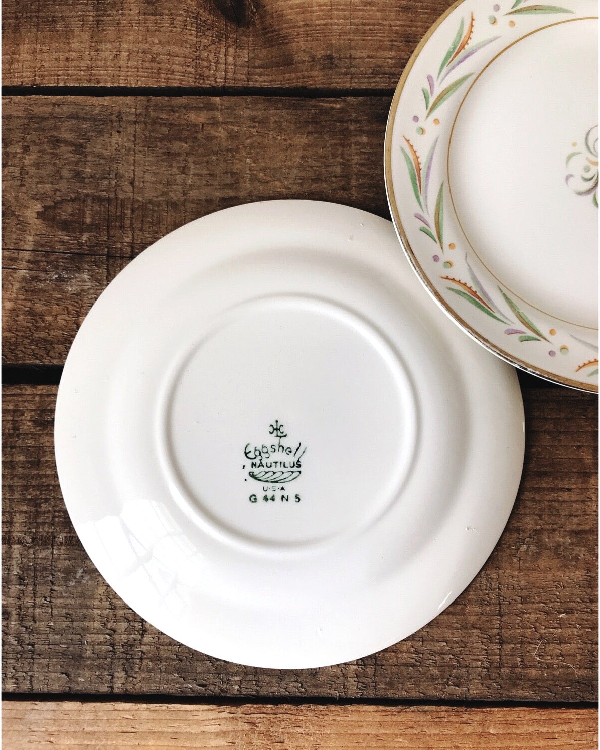 Set of 4 Vintage Homer Laughlin Eggshell Nautilus Dessert Plates