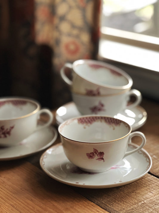Vintage Cerabel Porcelaine De Baudour Tea Cup & Saucer Set