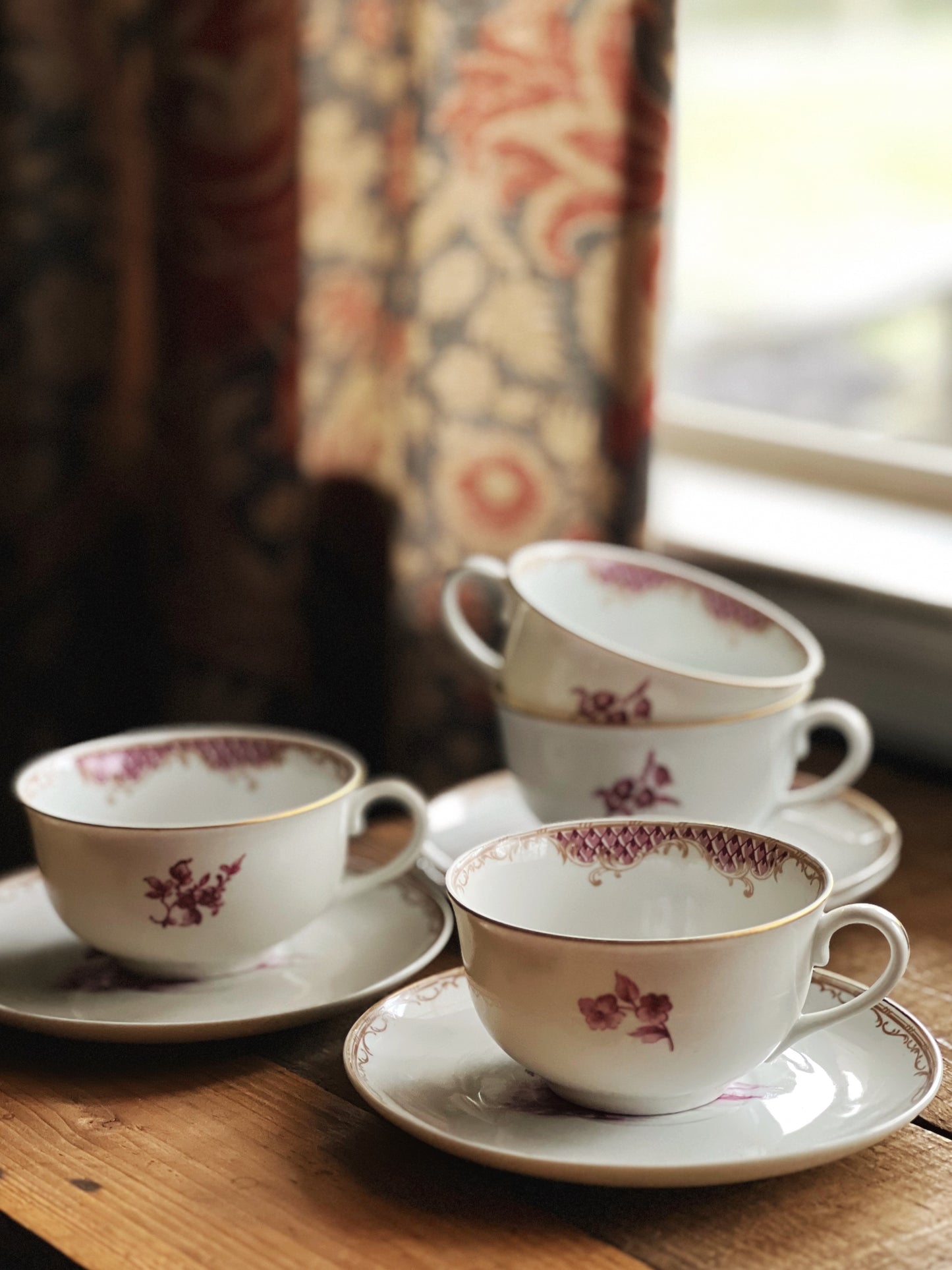 Vintage Cerabel Porcelaine De Baudour Tea Cup & Saucer Set