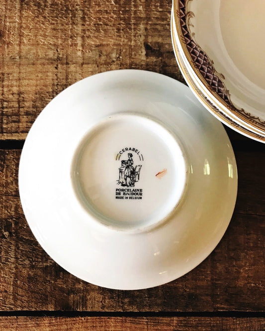 Set of 4 Vintage Cerabel Porcelaine De Baudour Berry Bowls
