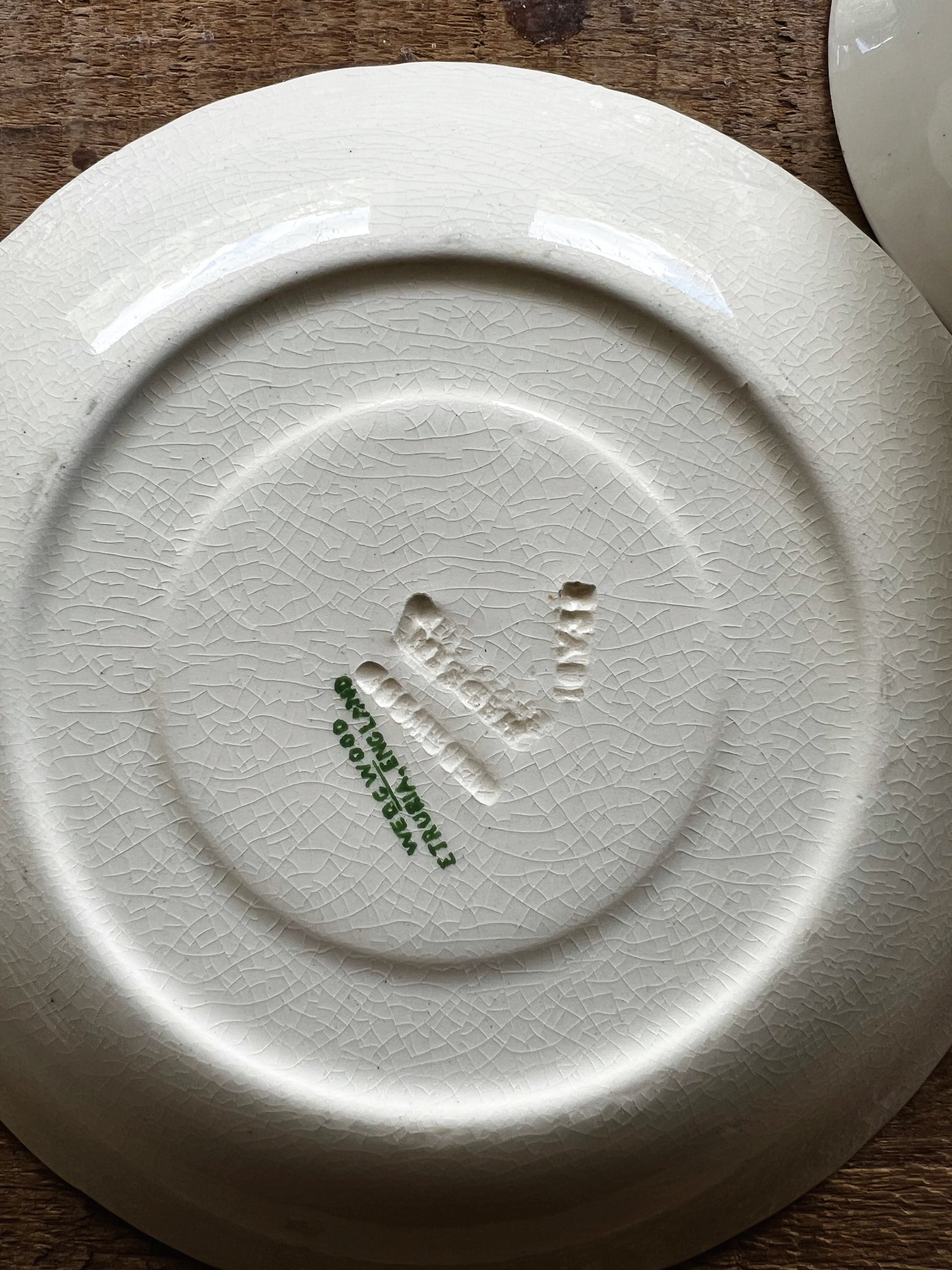 Vintage Wedgwood Etruria Bramble Green Tea Cup & Saucer Set