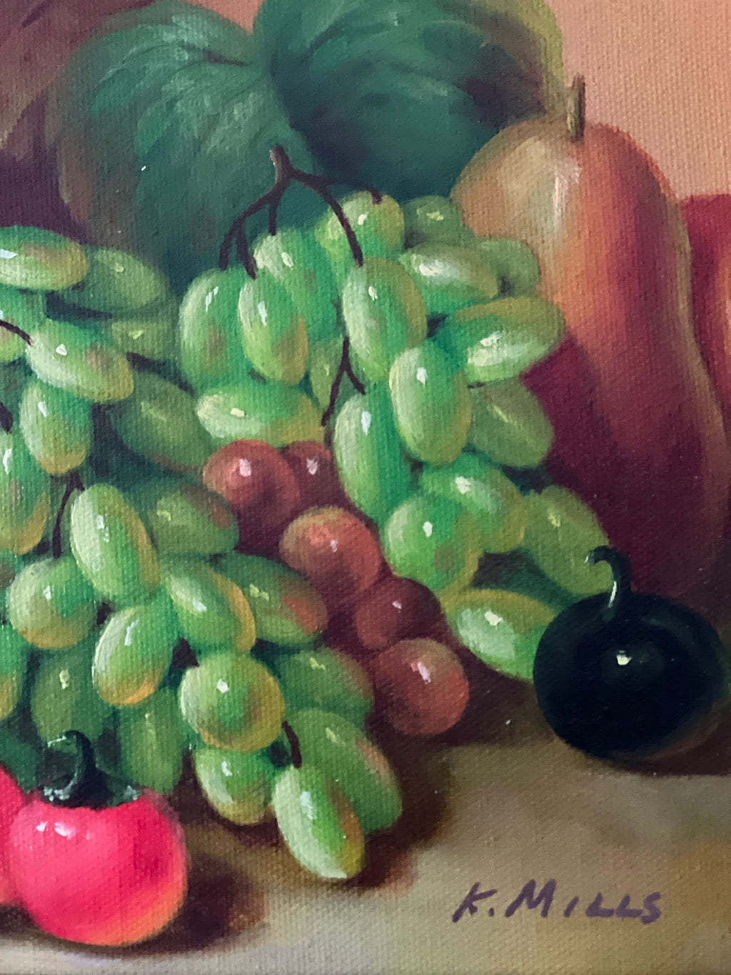 Vintage Original K Mills Oil on Canvas Still Life Painting