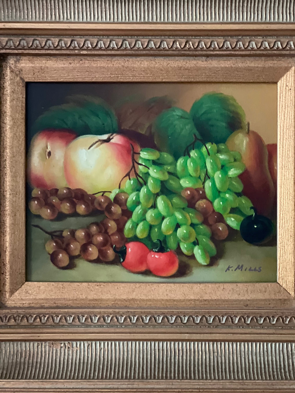 Vintage Original K Mills Oil on Canvas Still Life Painting