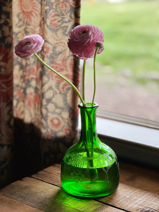 Vintage Green Glass White House Vinegar Bottle