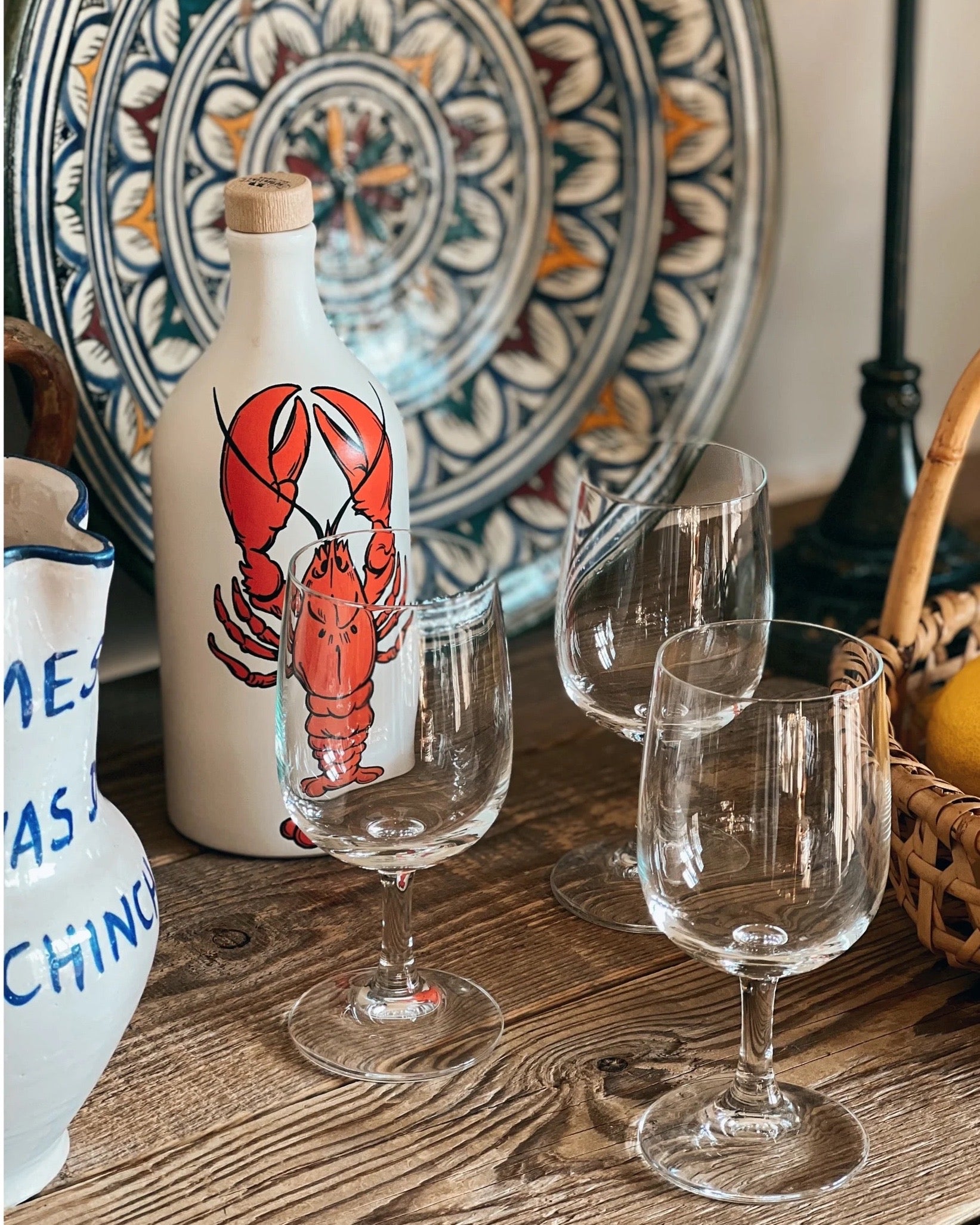 Set of 4 Vintage Crystal Wine Glasses