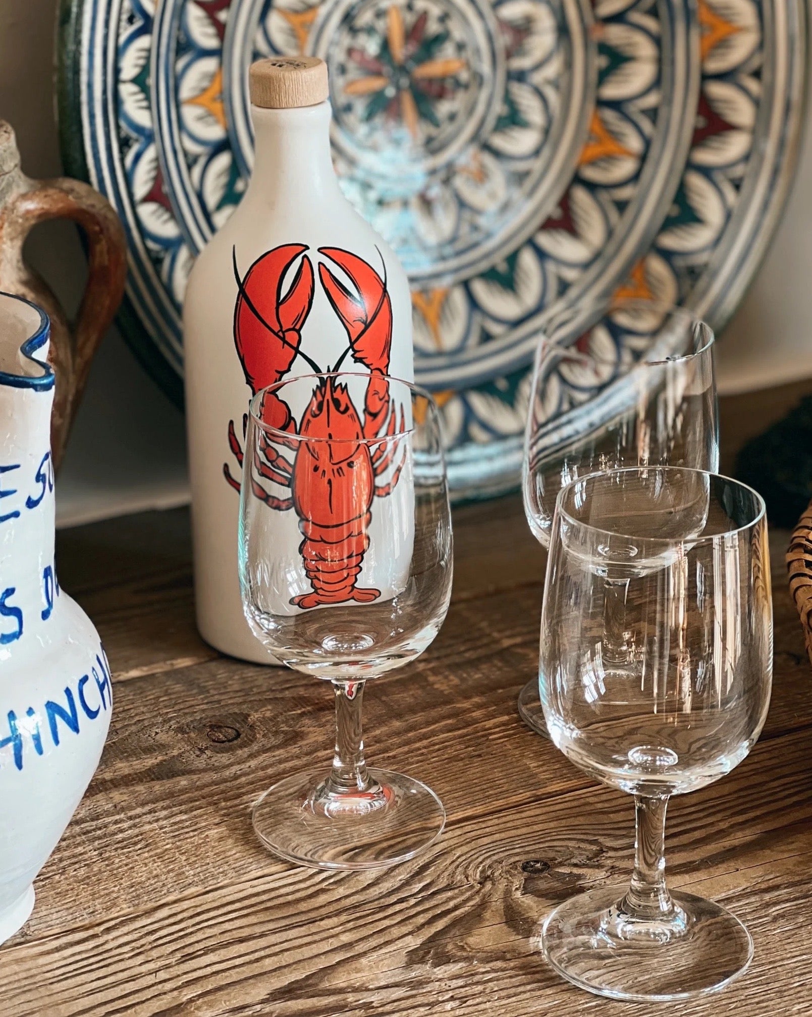 Set of 4 Vintage Crystal Wine Glasses