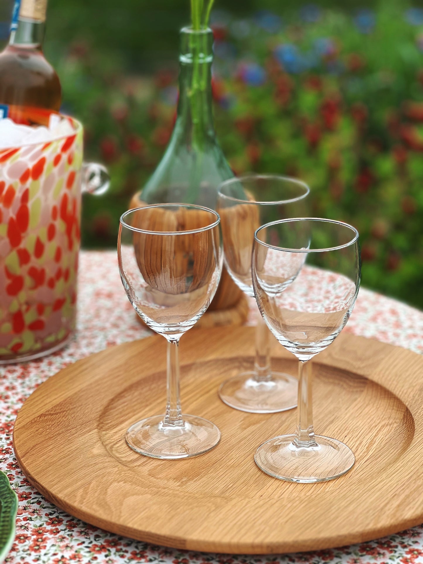 Vintage Crystal Wine Glass with Beveled Stem