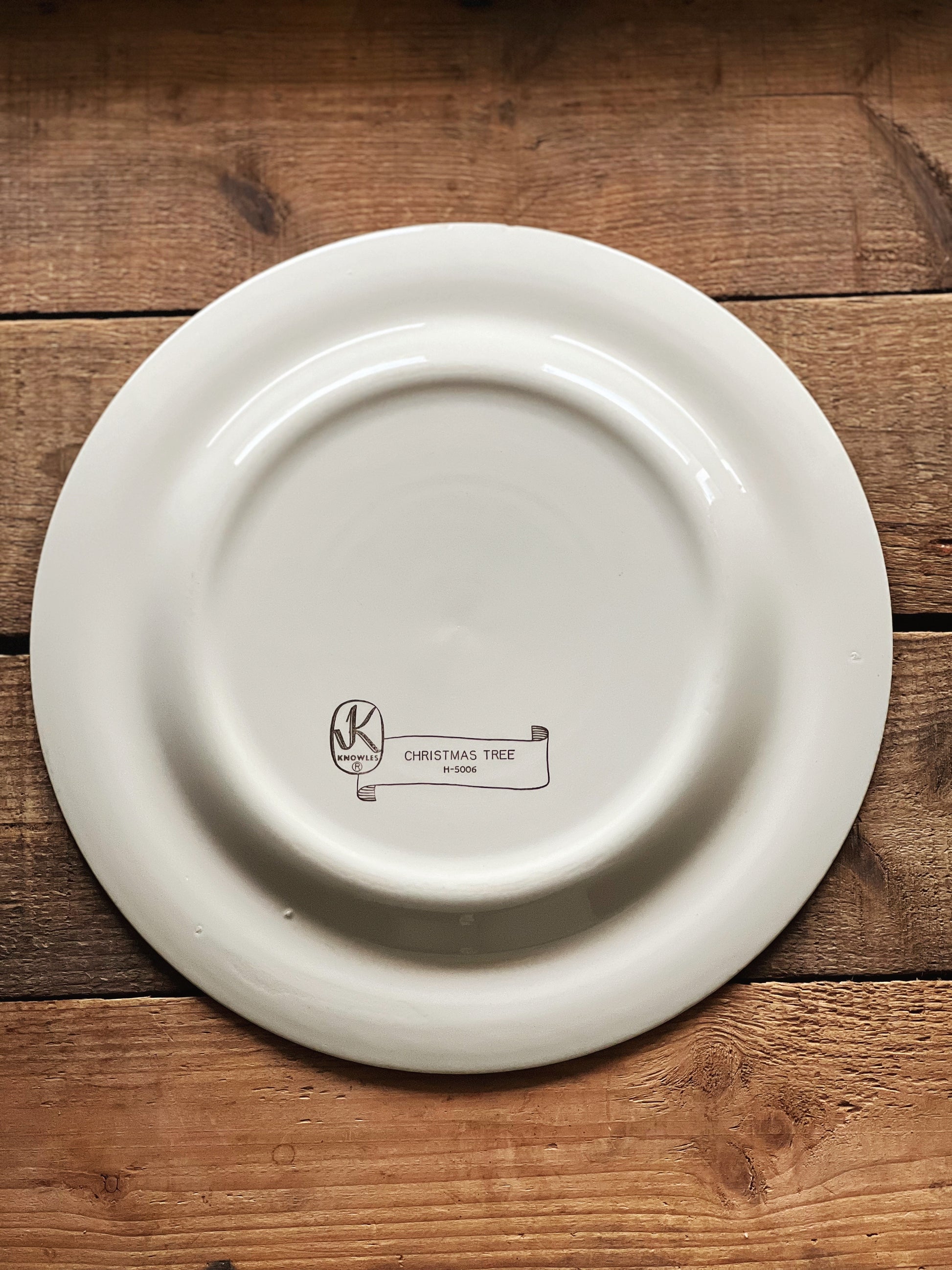Set of 6 Vintage Knowles Christmas Tree Dinner Plates