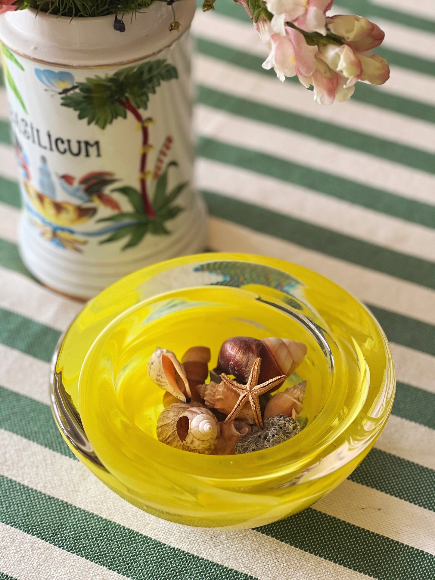 Kosta Boda Atoll Yellow Glass Bowl