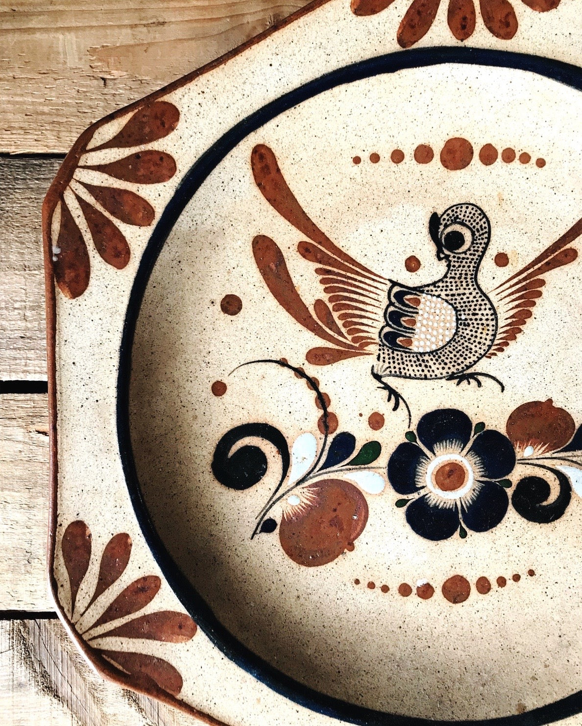 Vintage Tonala Mexico Hand Painted Decorative Wall Plate