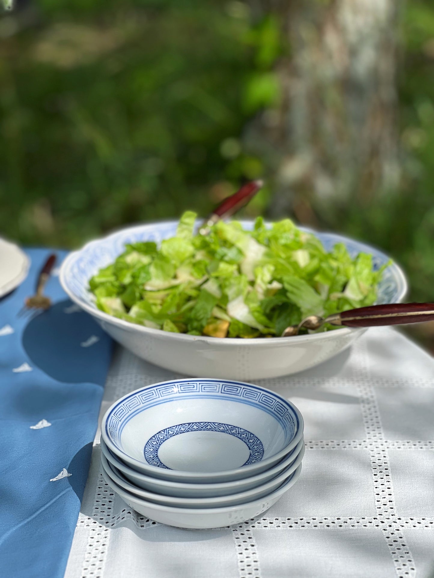 Vintage Embossed Vegetable Serving Bowl