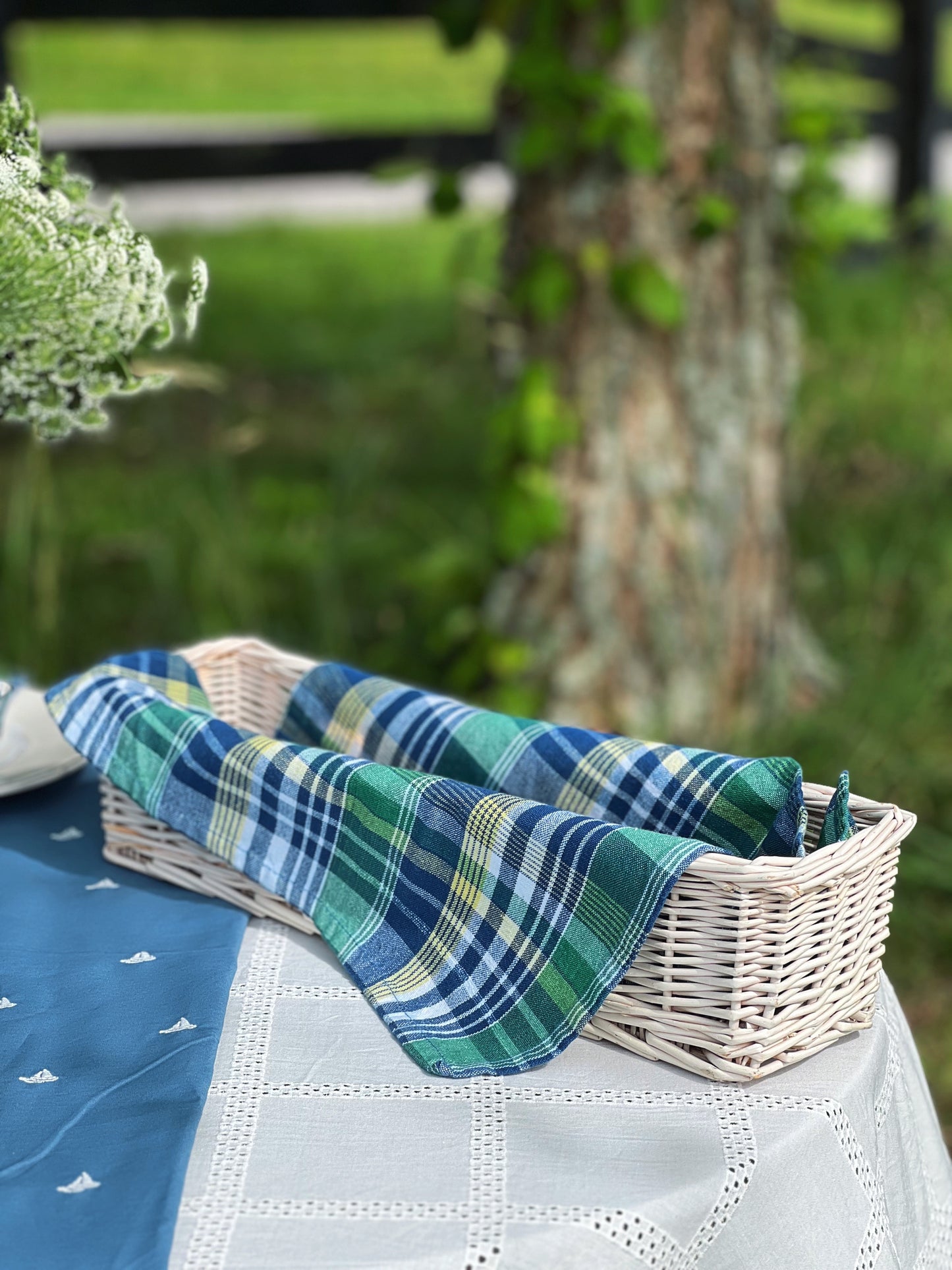 Vintage White Bread Basket