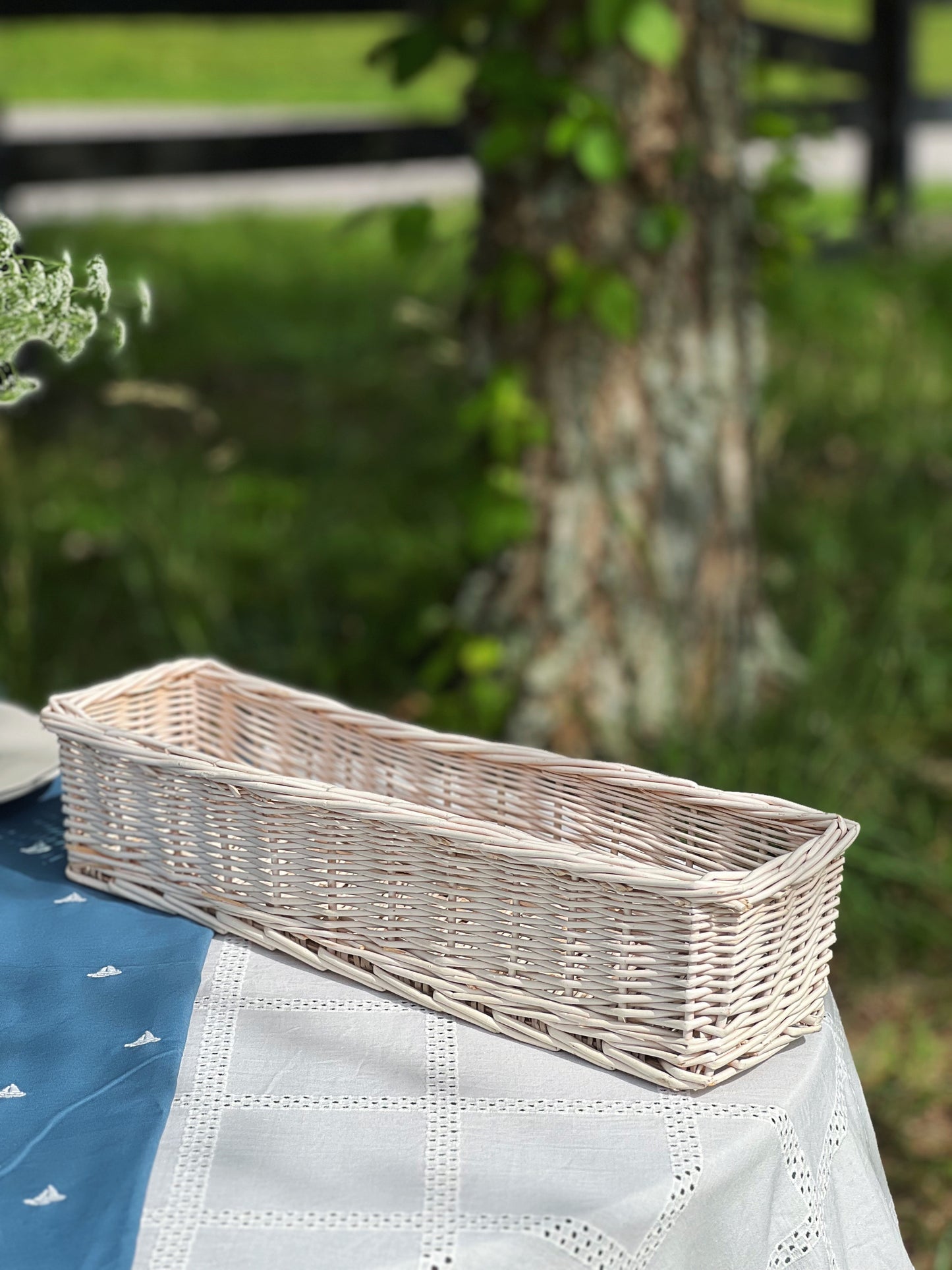 Vintage White Bread Basket