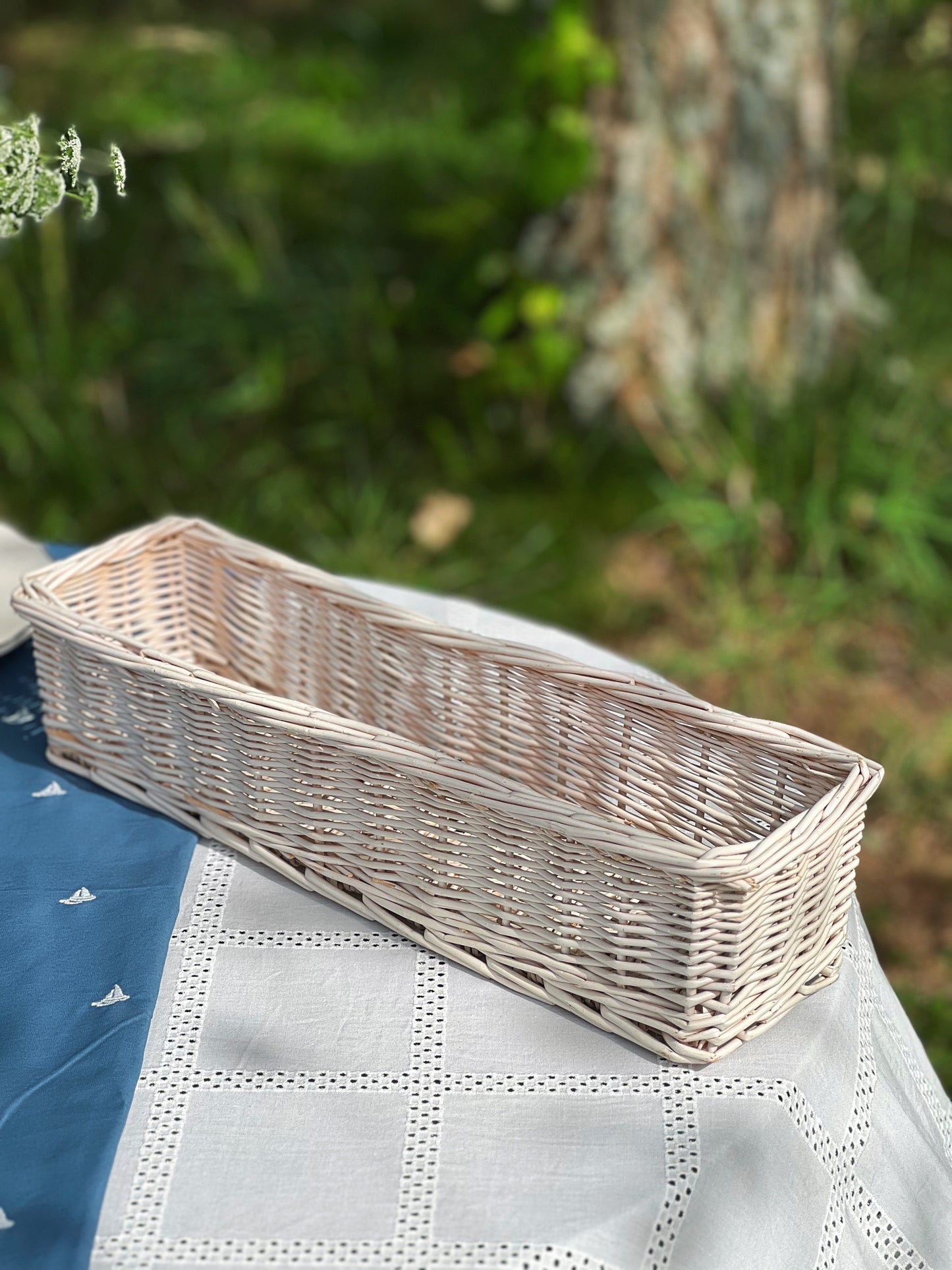 Vintage White Bread Basket