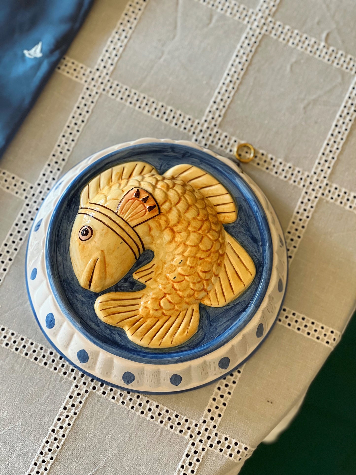 Vintage Ceramic Fish Pudding Mold