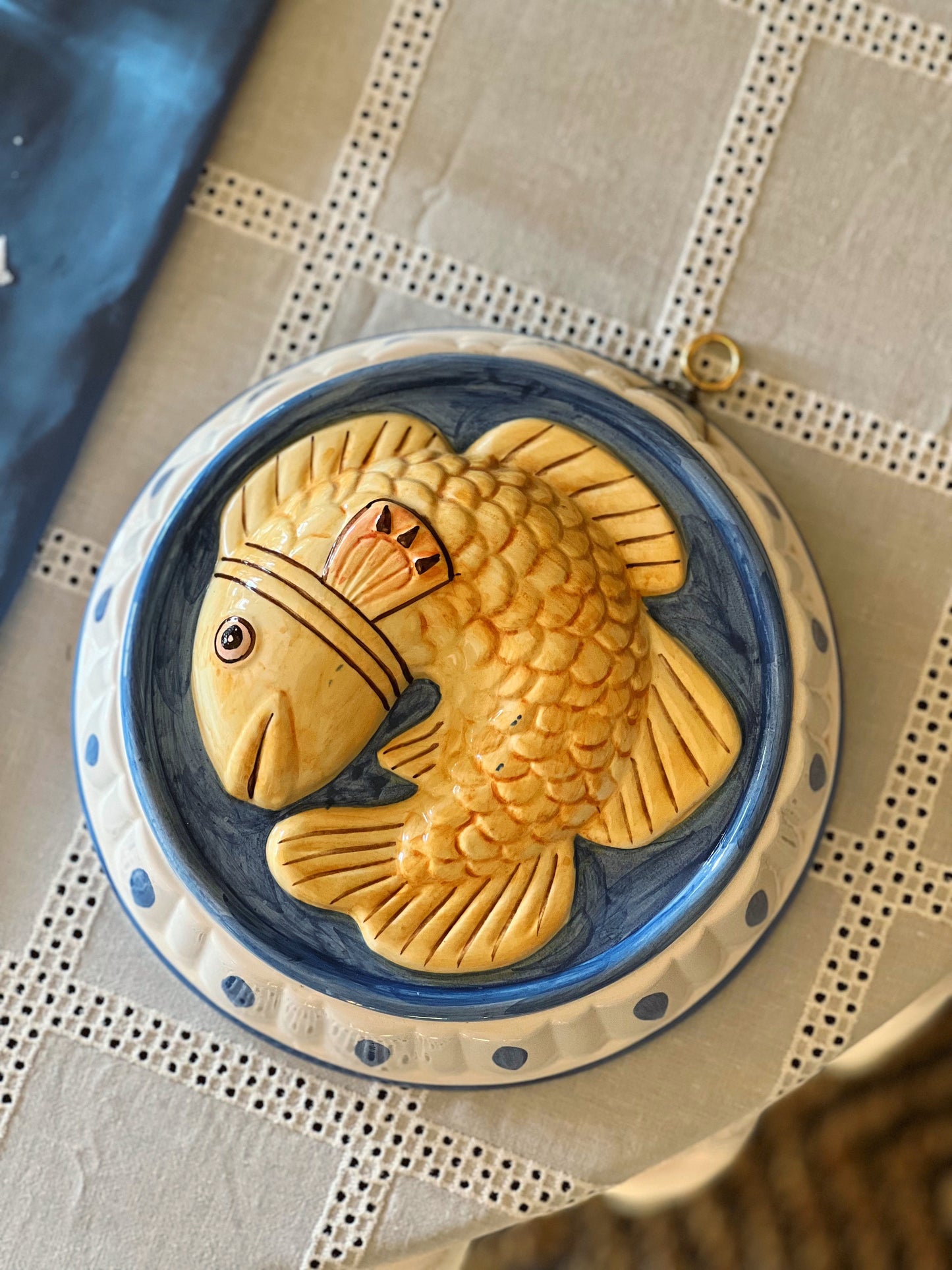 Vintage Ceramic Fish Pudding Mold