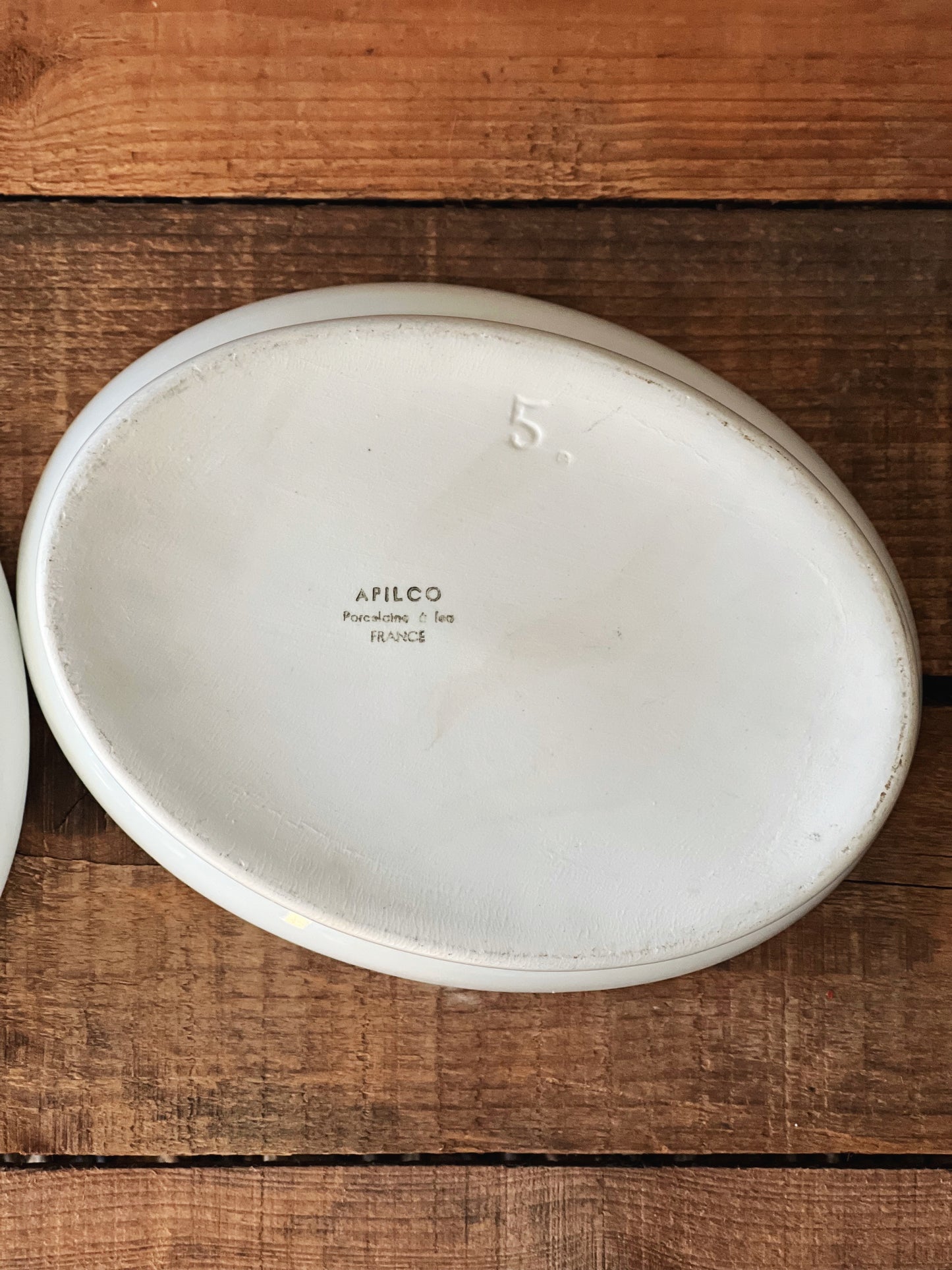 Vintage French Apilco Classic Whiteware Covered Casserole