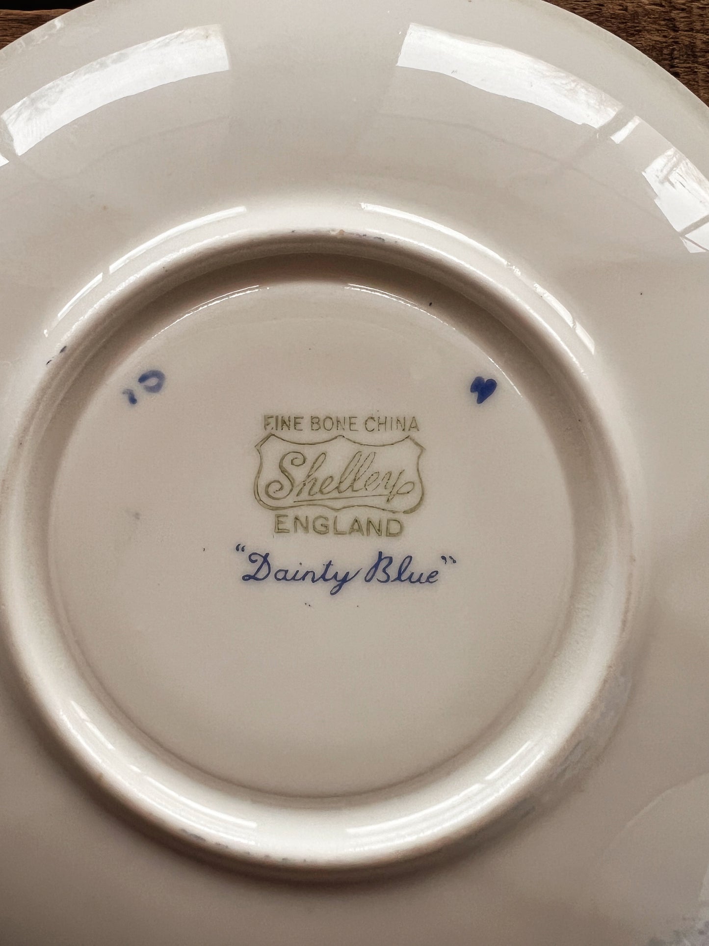 Vintage Shelley England Dainty Blue Teacup & Saucer Set