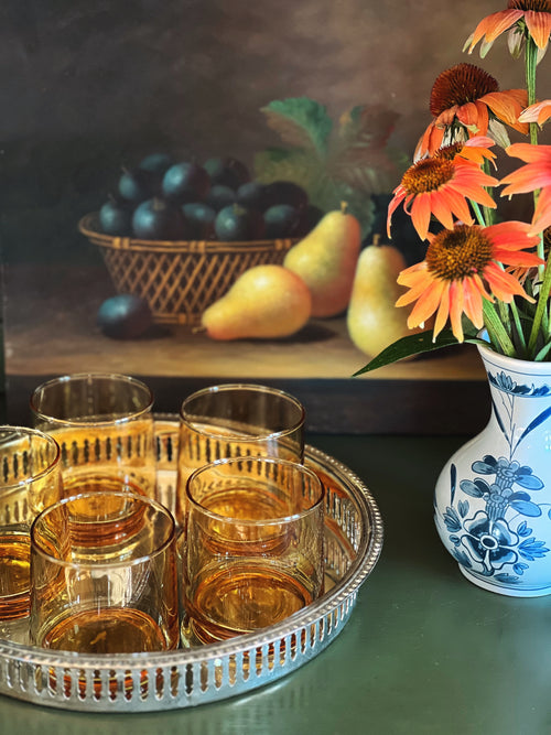 Vintage Yellow Rocks Glass / Juice Glass