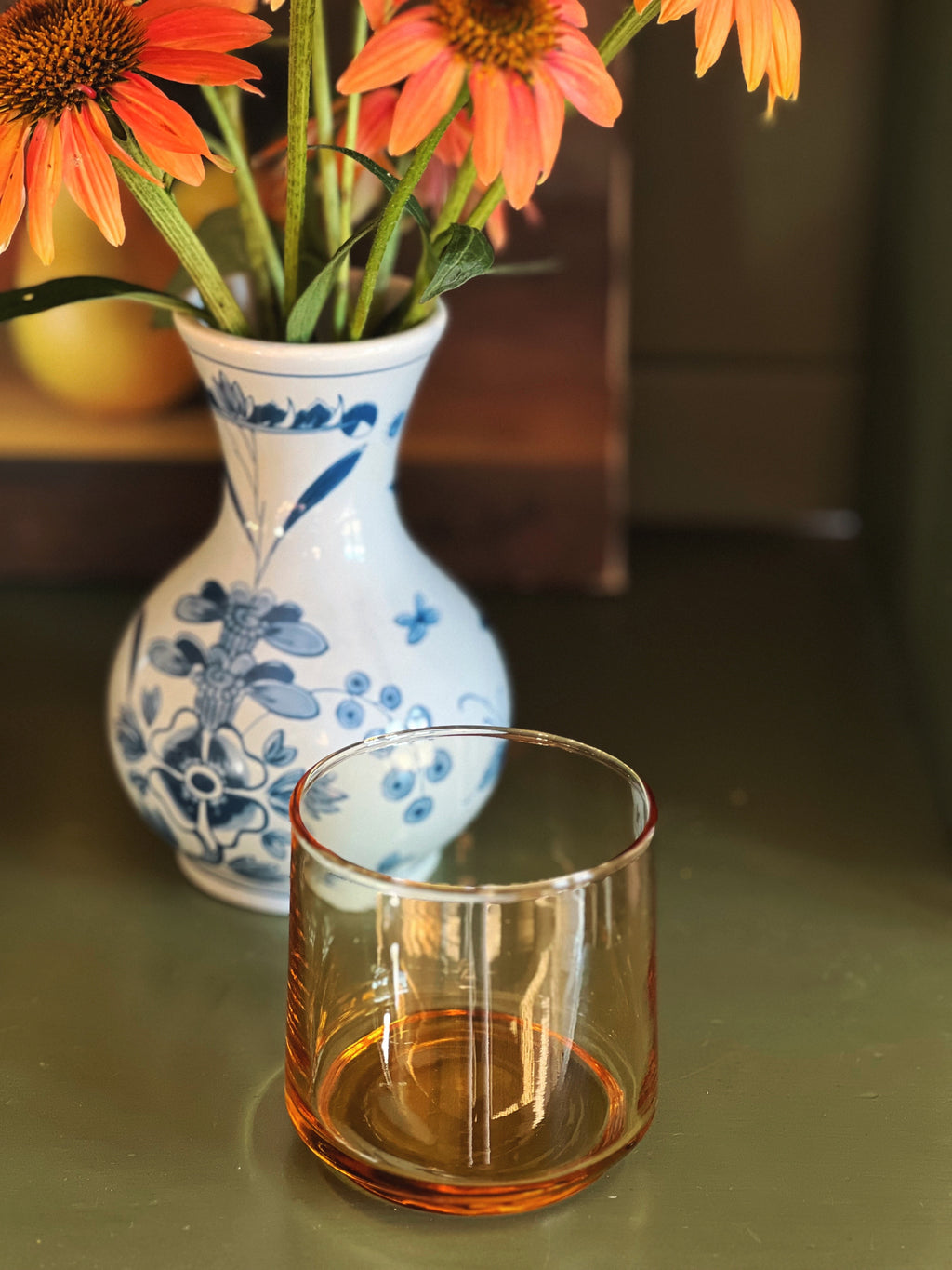 Vintage Yellow Rocks Glass / Juice Glass