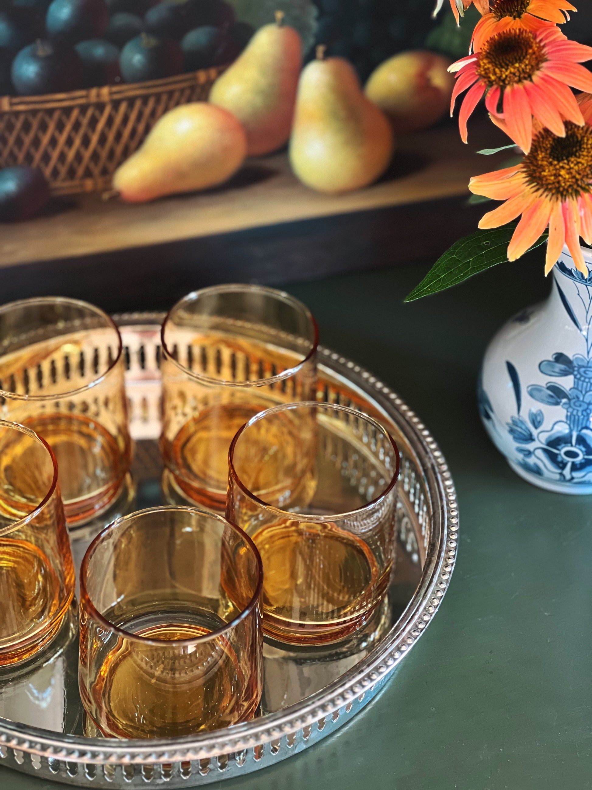 Vintage Yellow Rocks Glass / Juice Glass