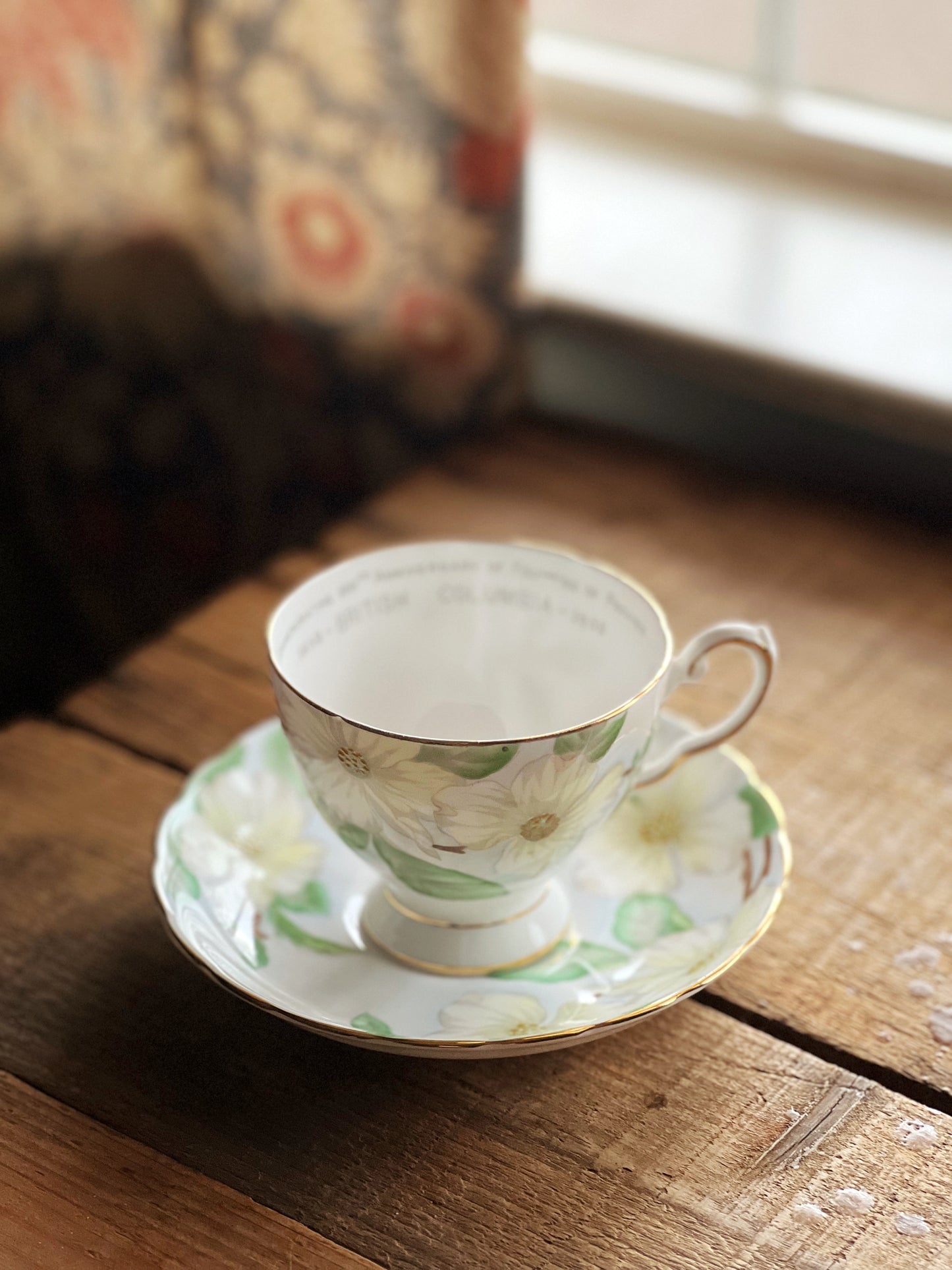 Vintage Royal Tuscan Fine English Bone China Dogwood England Teacup & Saucer Set