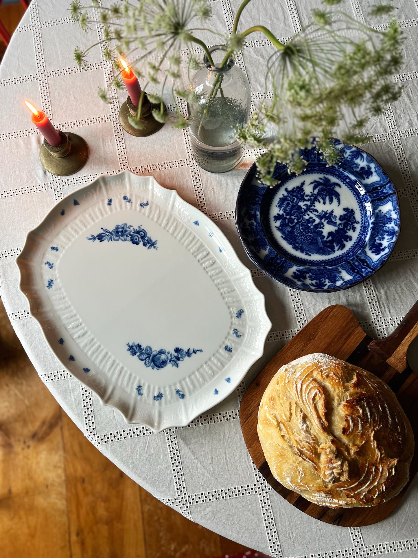 Antique Adams Kyber Flow Blue Dinner Plate