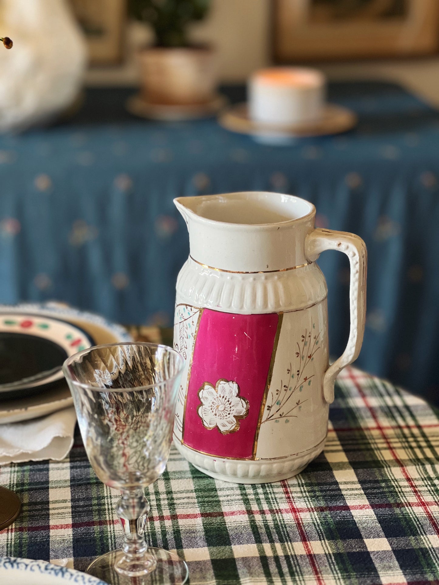 Vintage Hand Painted Pitcher